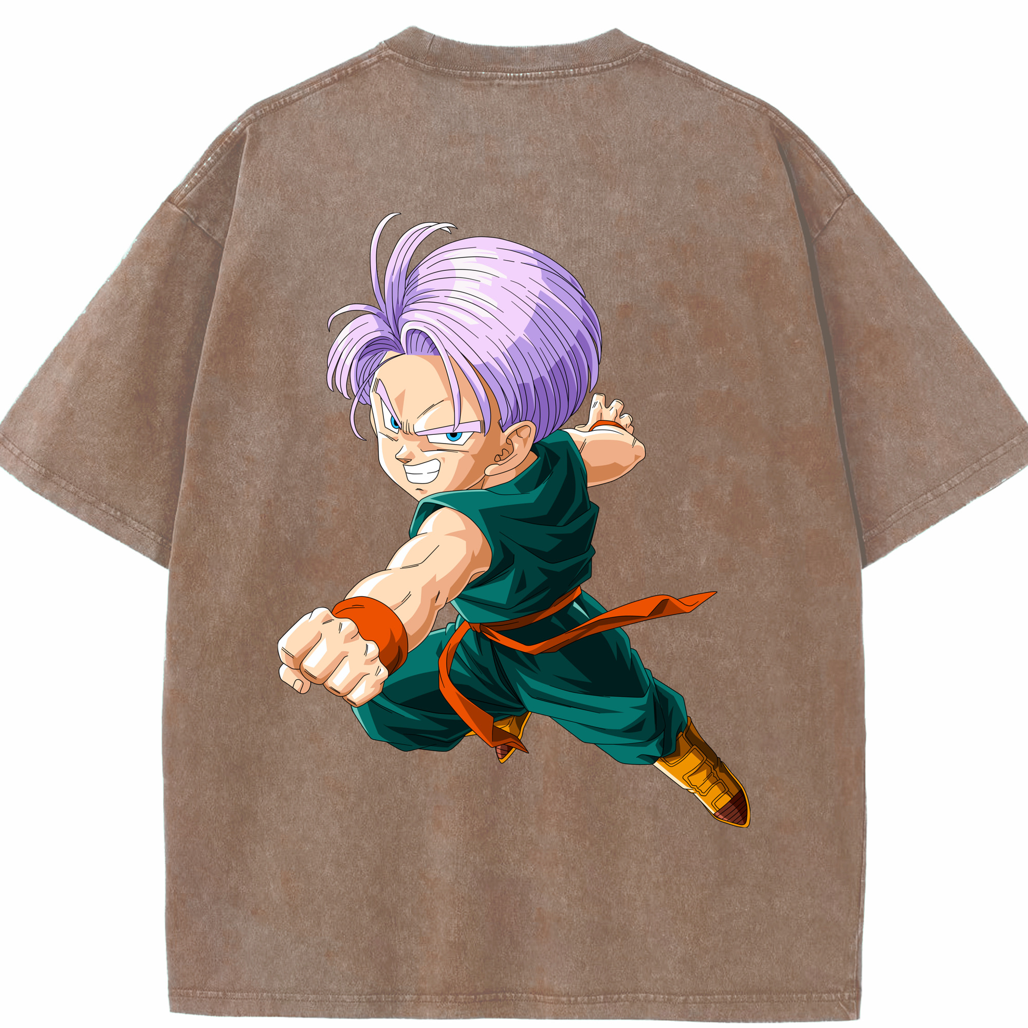 （画像用） ドラゴンボール トランクス（Torankusu）DRAGON BALL Trunks 綿100% ヴィンテージ風 半袖Tシャツ（背面プリント）