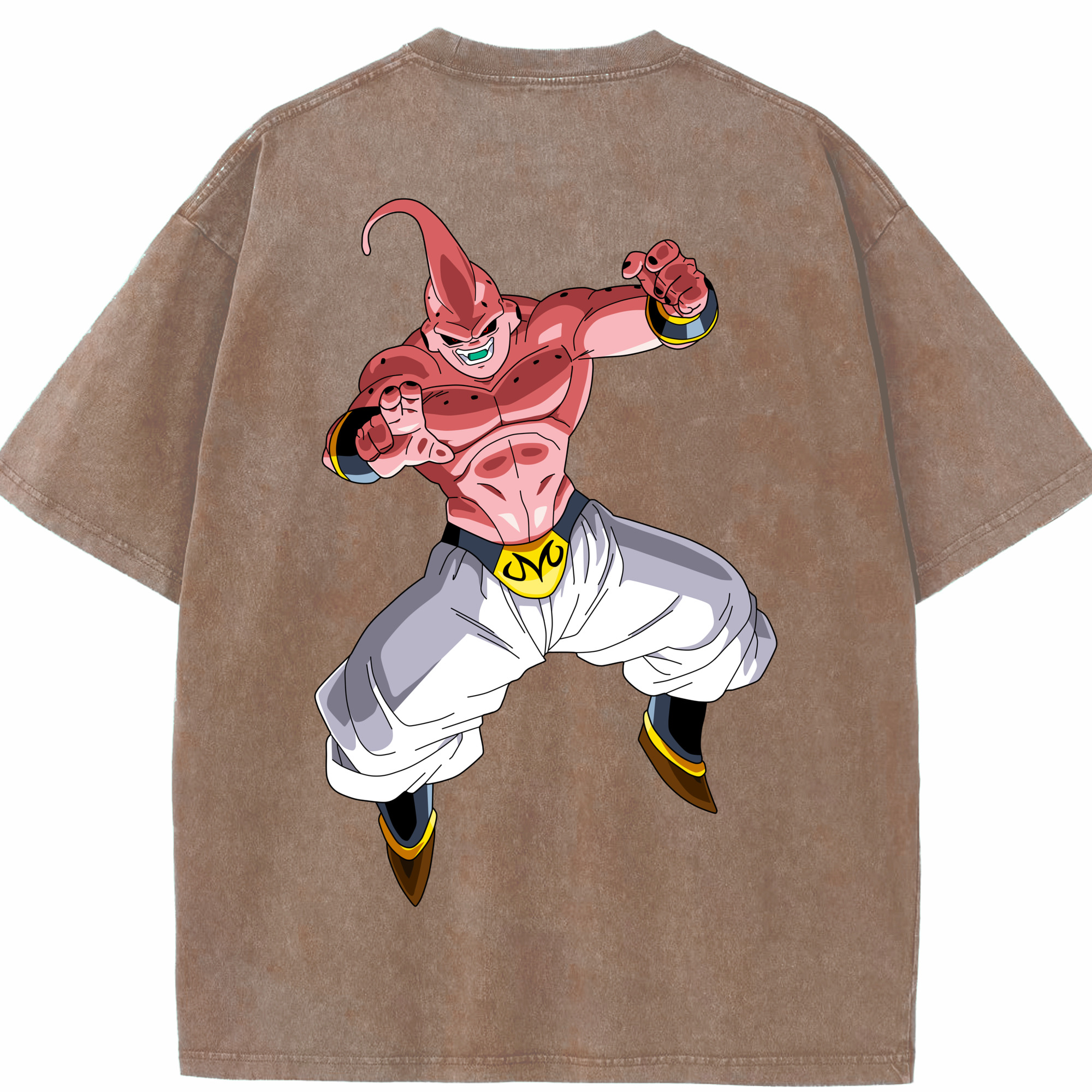 （画像用） ドラゴンボール 魔人ブウ DRAGON BALL Majin Buu 綿100% ヴィンテージ風 半袖Tシャツ（背面プリント）