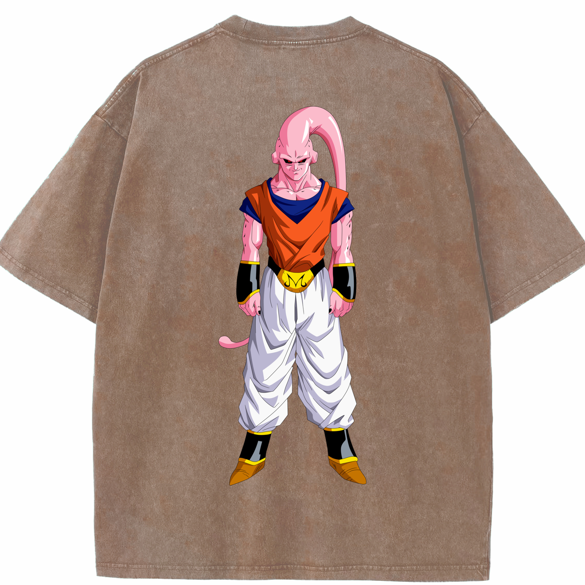 （画像用） ドラゴンボール 魔人ブウ DRAGON BALL Majin Buu 綿100% ヴィンテージ風 半袖Tシャツ（背面プリント）