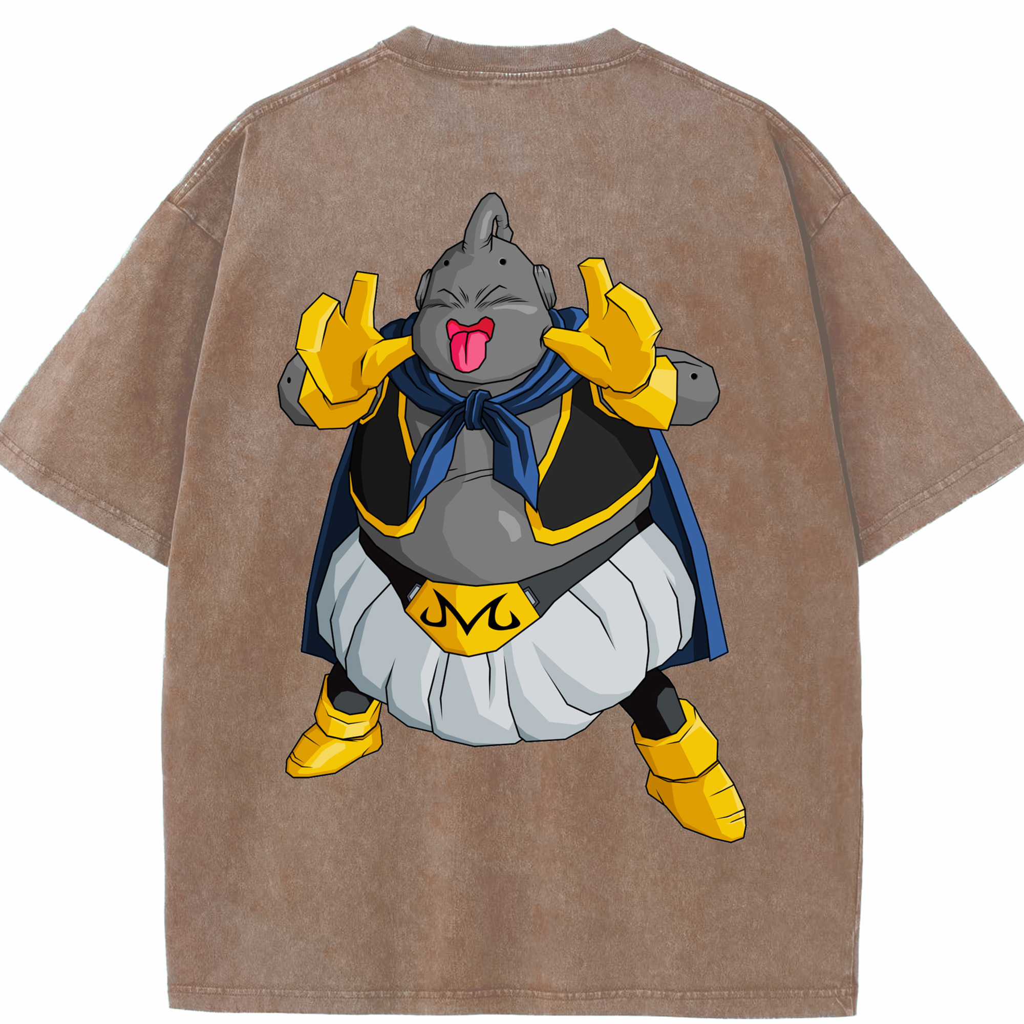 （画像用） ドラゴンボール 魔人ブウ DRAGON BALL Majin Buu 綿100% ヴィンテージ風 半袖Tシャツ（背面プリント）