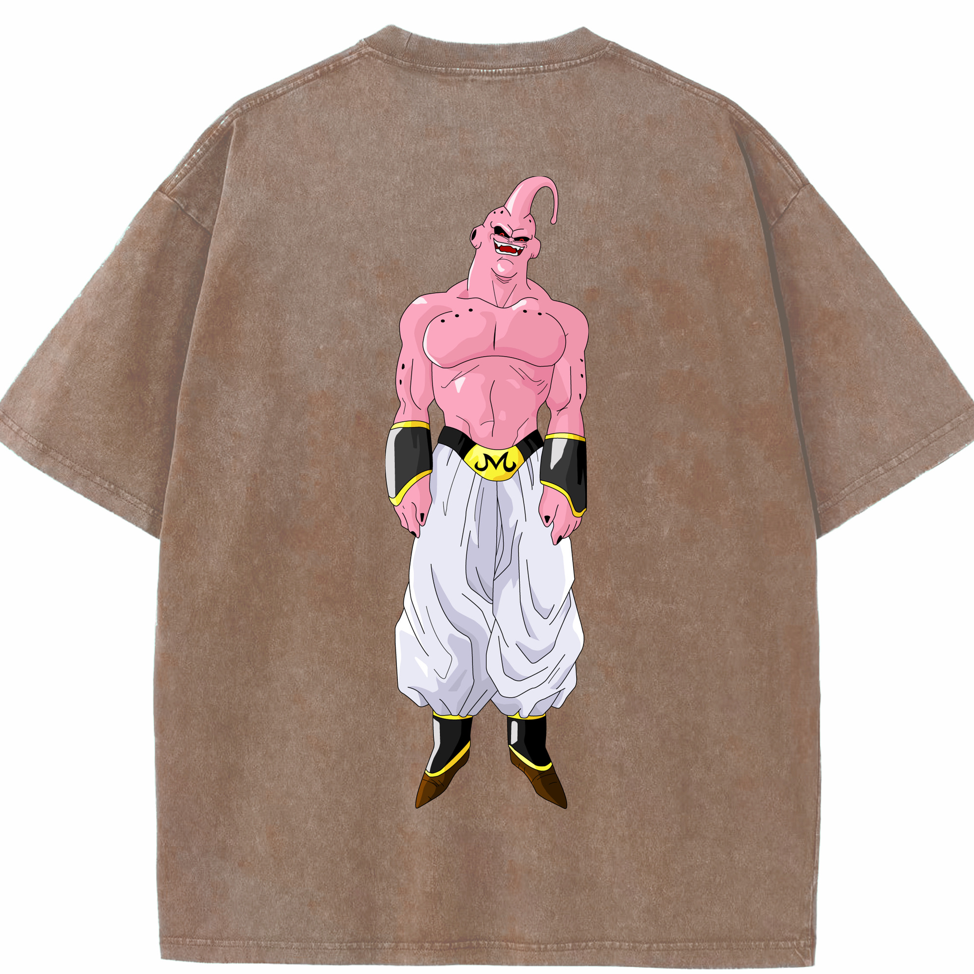 （画像用） ドラゴンボール 魔人ブウ DRAGON BALL Majin Buu 綿100% ヴィンテージ風 半袖Tシャツ（背面プリント）