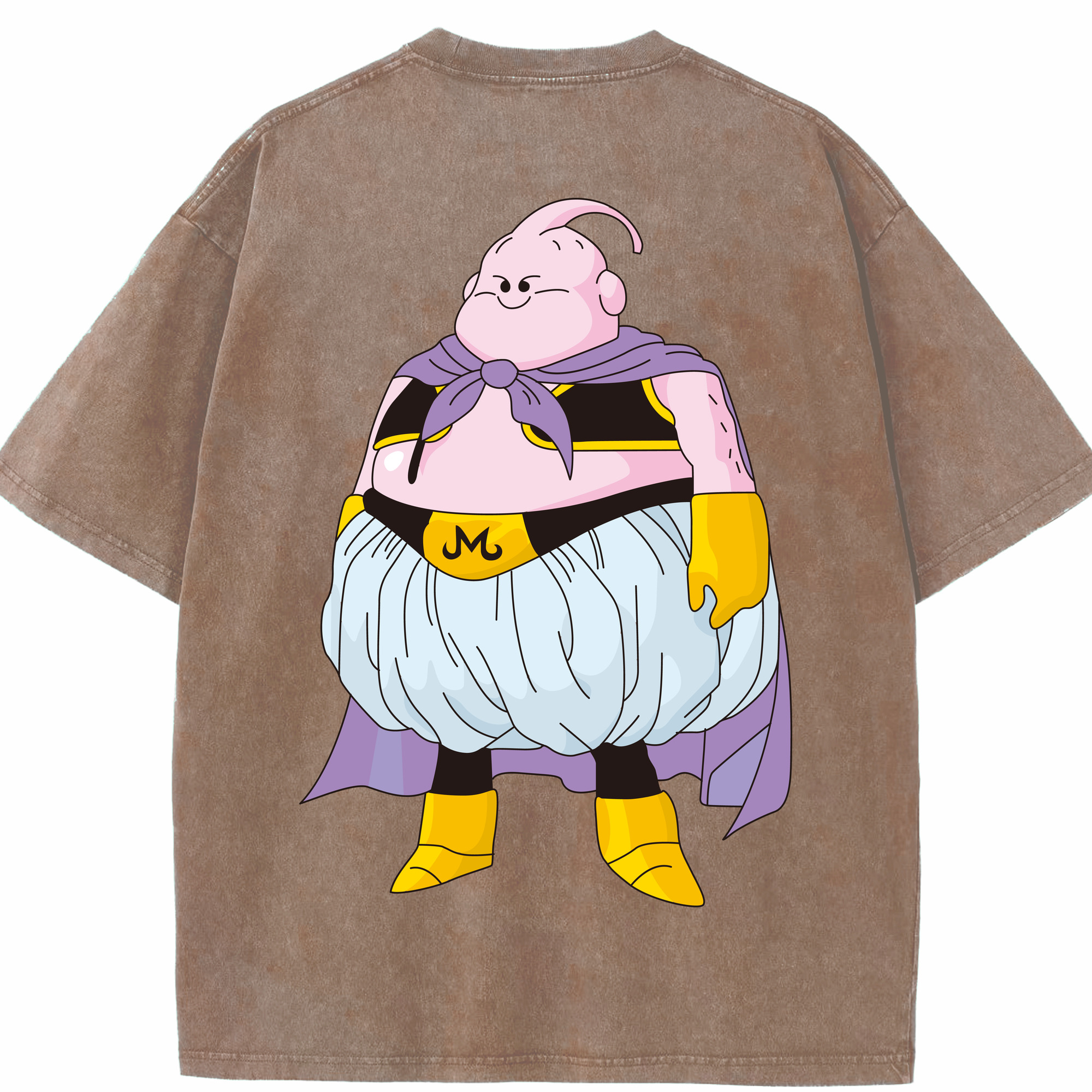 （画像用） ドラゴンボール 魔人ブウ DRAGON BALL Majin Buu 綿100% ヴィンテージ風 半袖Tシャツ（背面プリント）