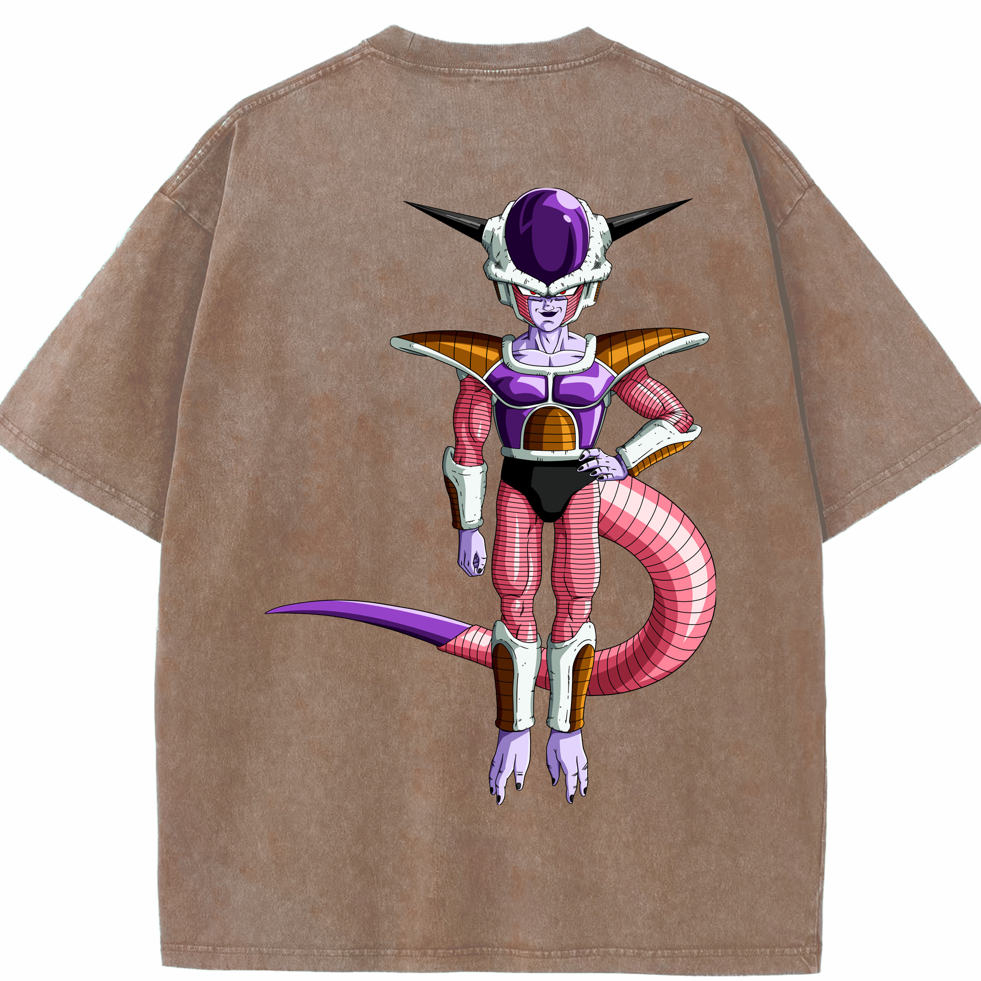 （画像用） ドラゴンボール フリーザ DRAGON BALL Frieza 綿100% ヴィンテージ風 半袖Tシャツ（背面プリント）