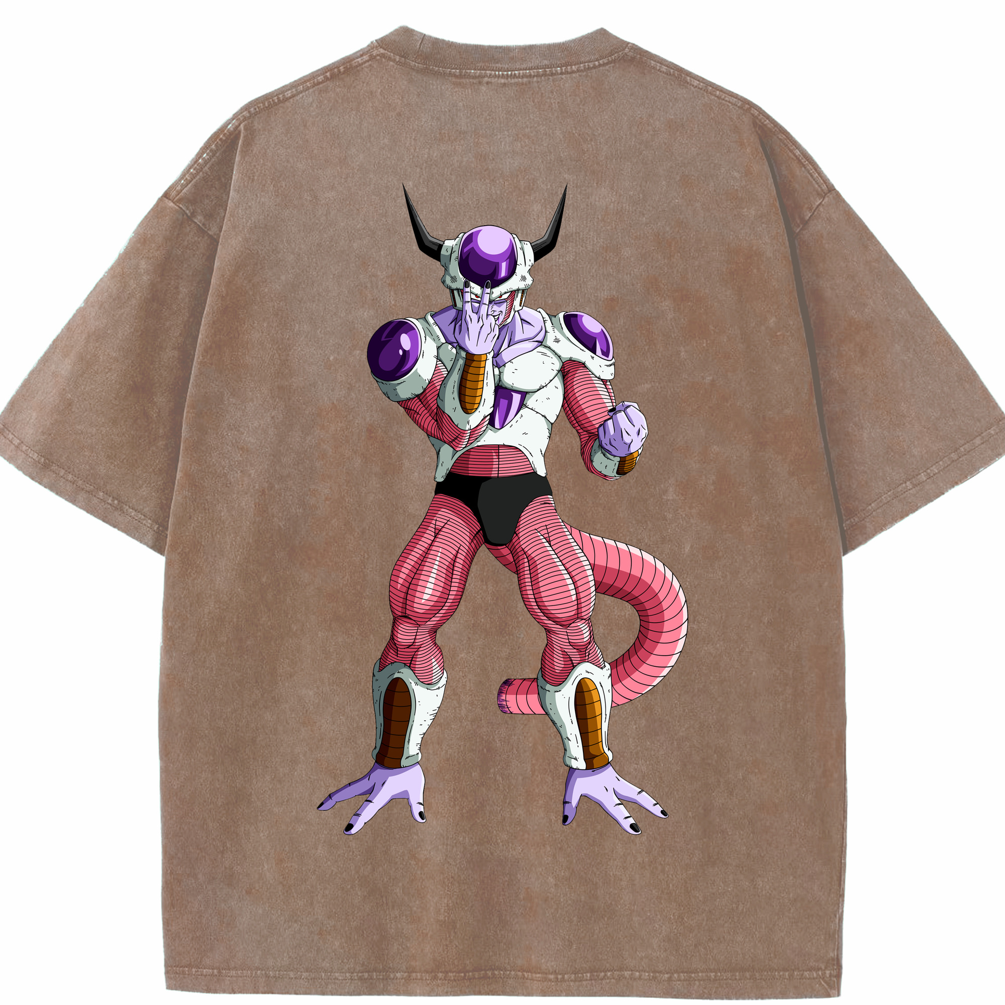 （画像用） ドラゴンボール フリーザ DRAGON BALL Frieza 綿100% ヴィンテージ風 半袖Tシャツ（背面プリント）