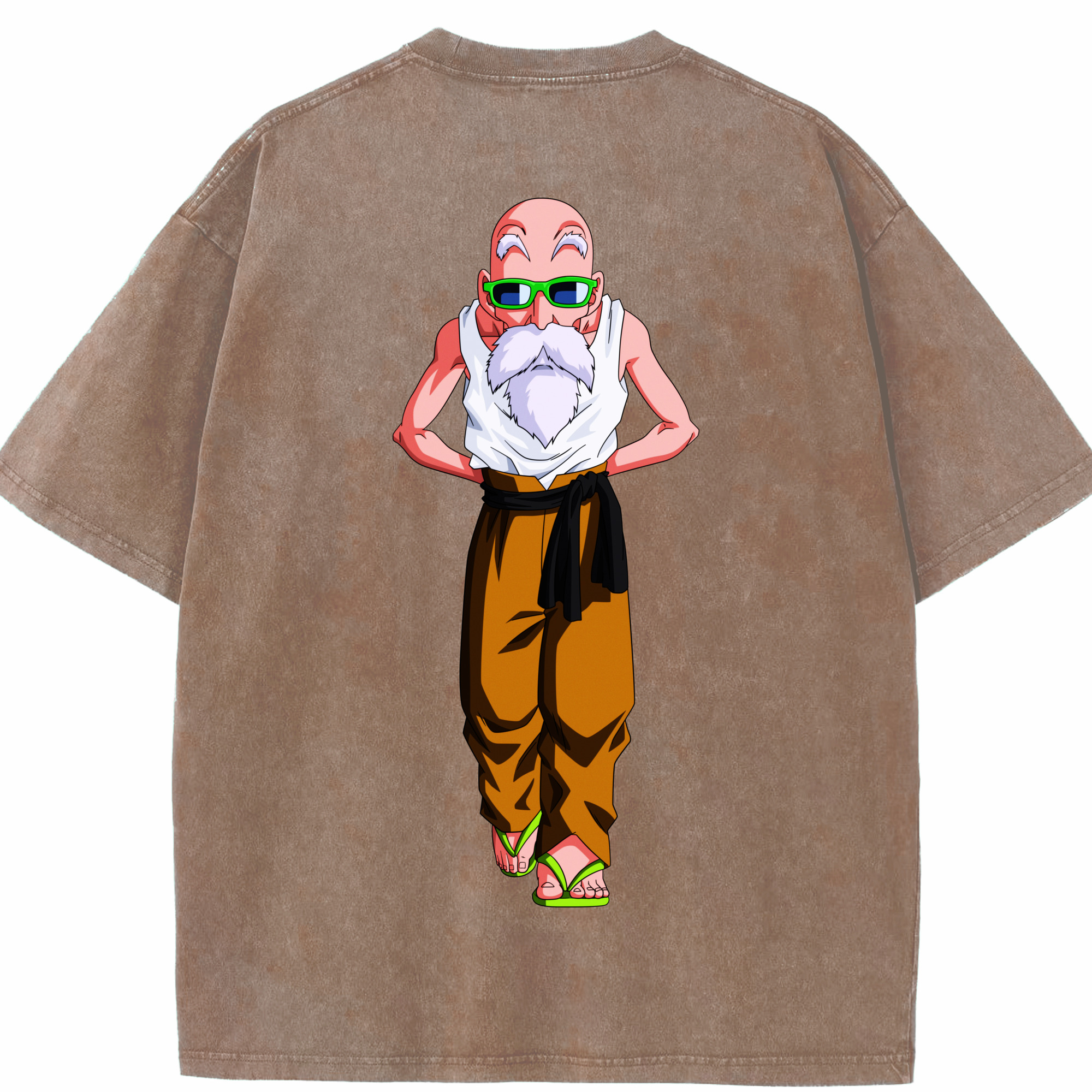 （画像用） ドラゴンボール 亀仙人（かめせんにん） DRAGON BALL Master Roshi Kame Sennin 綿100% ヴィンテージ風 半袖Tシャツ（背面プリント）