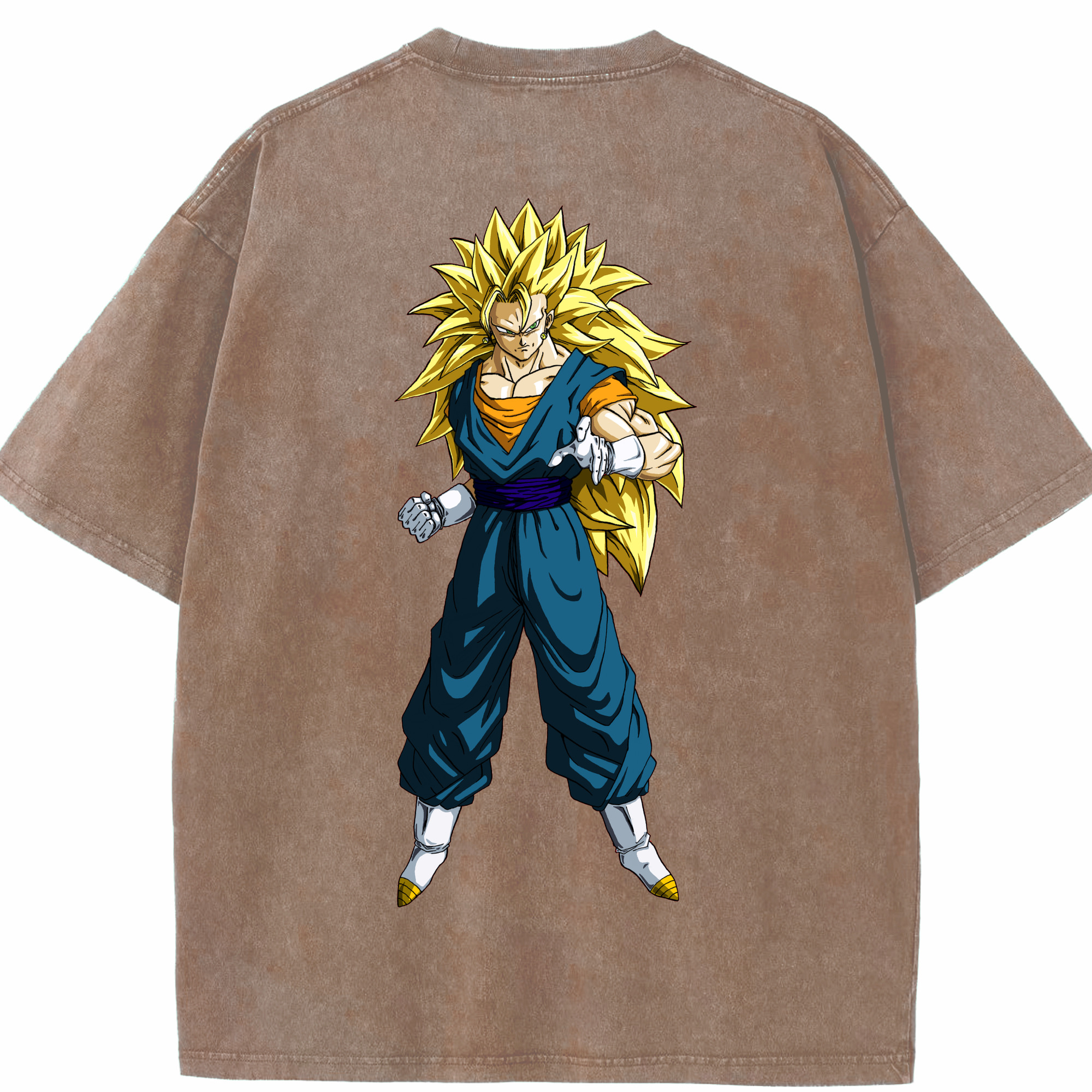（画像用） ドラゴンボール ベジット DRAGON BALL Vegetto 綿100% ヴィンテージ風 半袖Tシャツ（背面プリント）