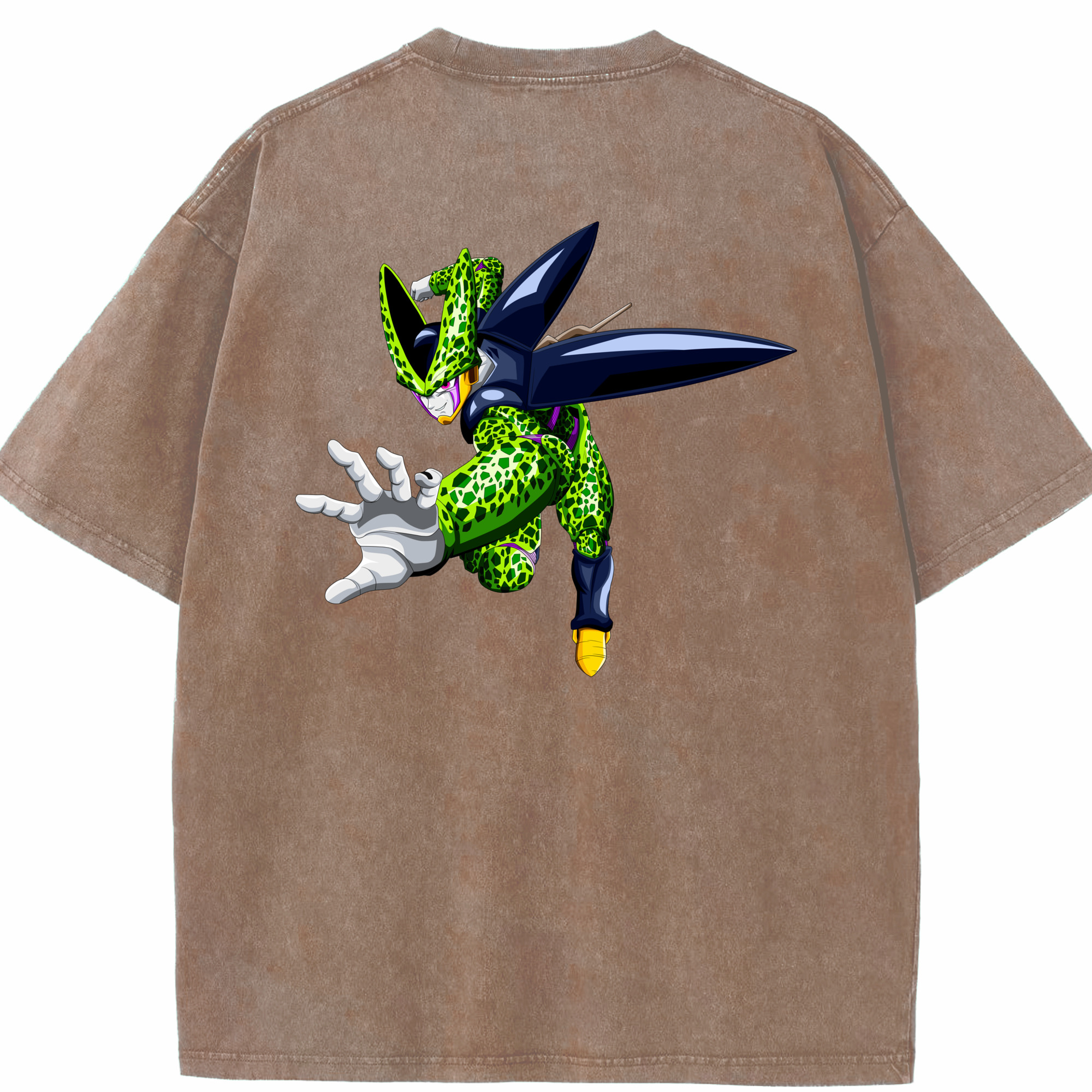 （画像用） ドラゴンボール セル DRAGON BALL Cell 綿100% ヴィンテージ風 半袖Tシャツ（背面プリント）