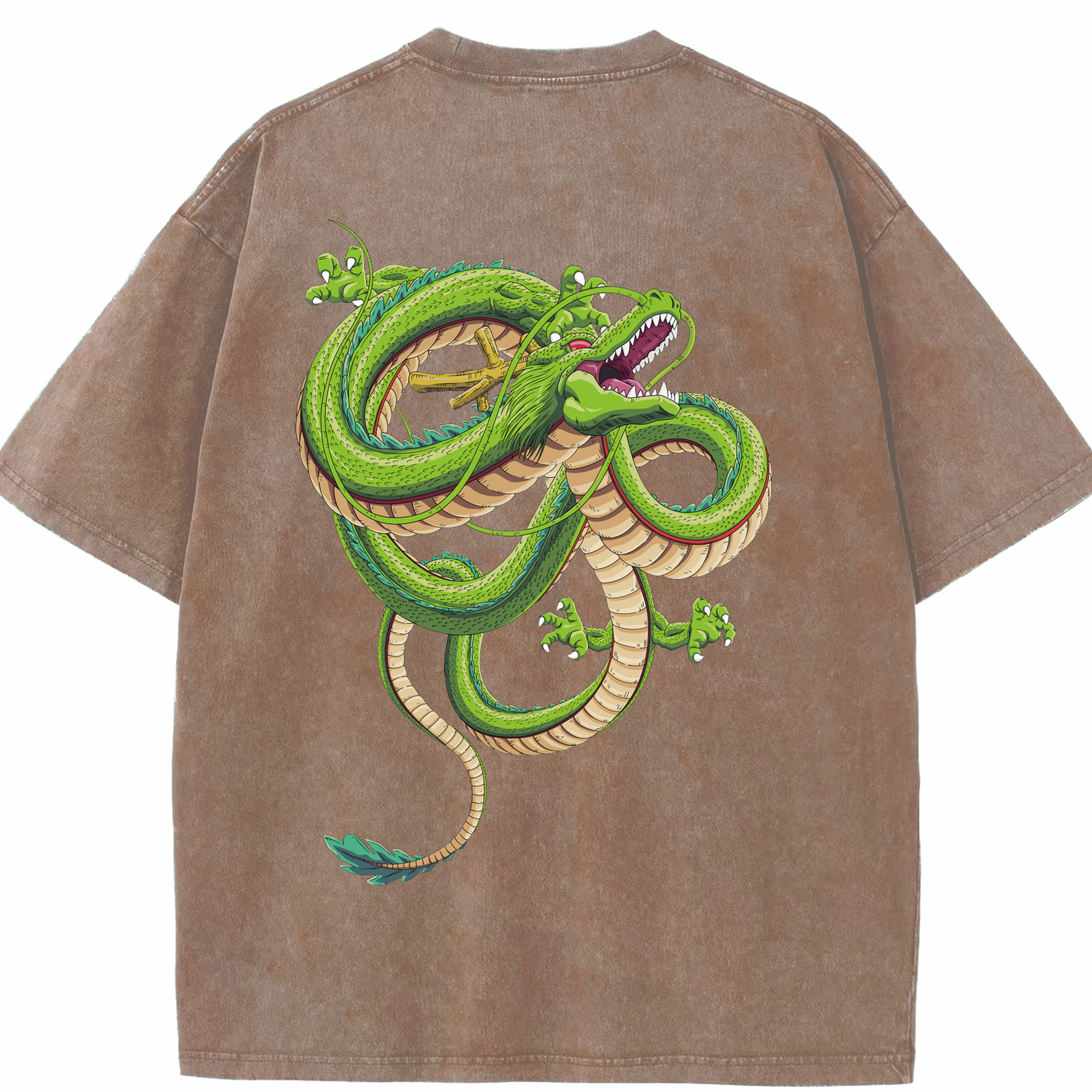 （画像用） ドラゴンボール 神龍 シェンロン DRAGON BALL Shenron 綿100% ヴィンテージ風 半袖Tシャツ（背面プリント）