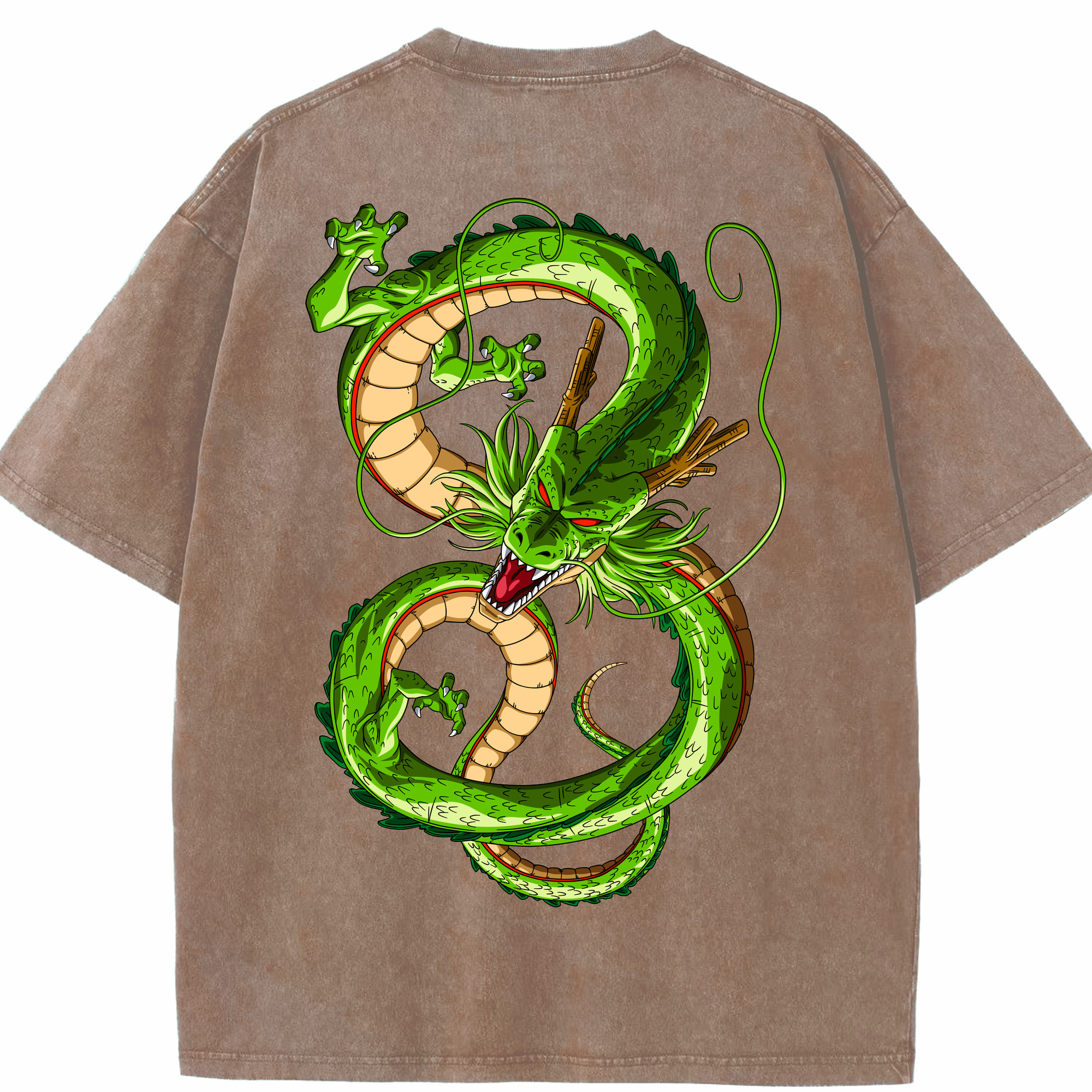 （画像用） ドラゴンボール 神龍 シェンロン DRAGON BALL Shenron 綿100% ヴィンテージ風 半袖Tシャツ（背面プリント）
