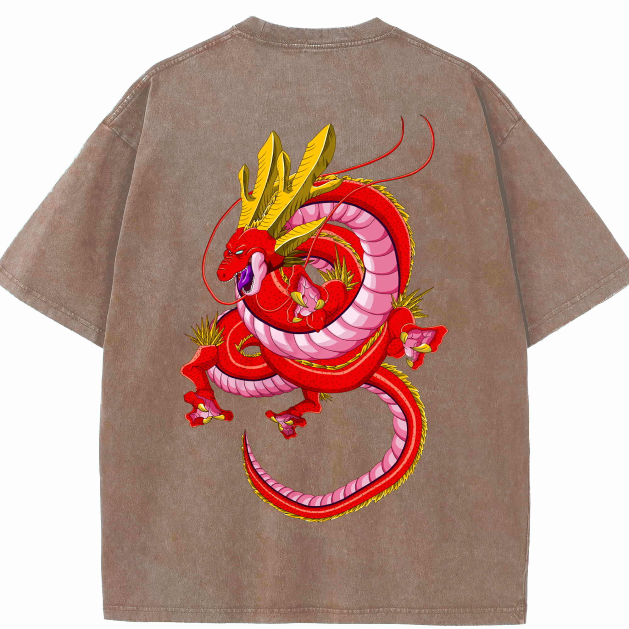 ドラゴンボール 神龍 シェンロン DRAGON BALL Shenron 綿100% ヴィンテージ風 半袖Tシャツ（背面プリント）
