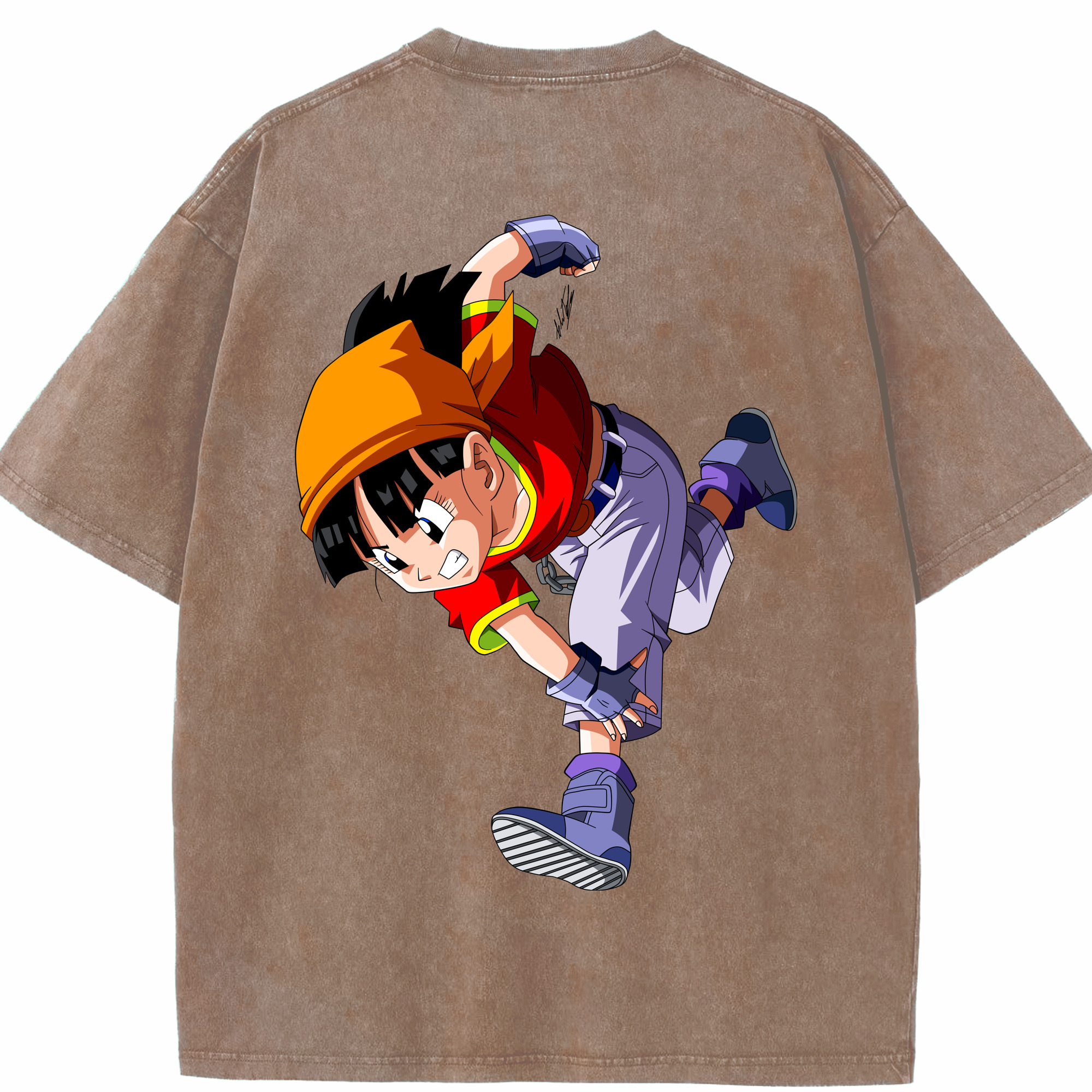 （画像用） ドラゴンボール パン DRAGON BALL Pan 綿100% ヴィンテージ風 半袖Tシャツ（背面プリント）