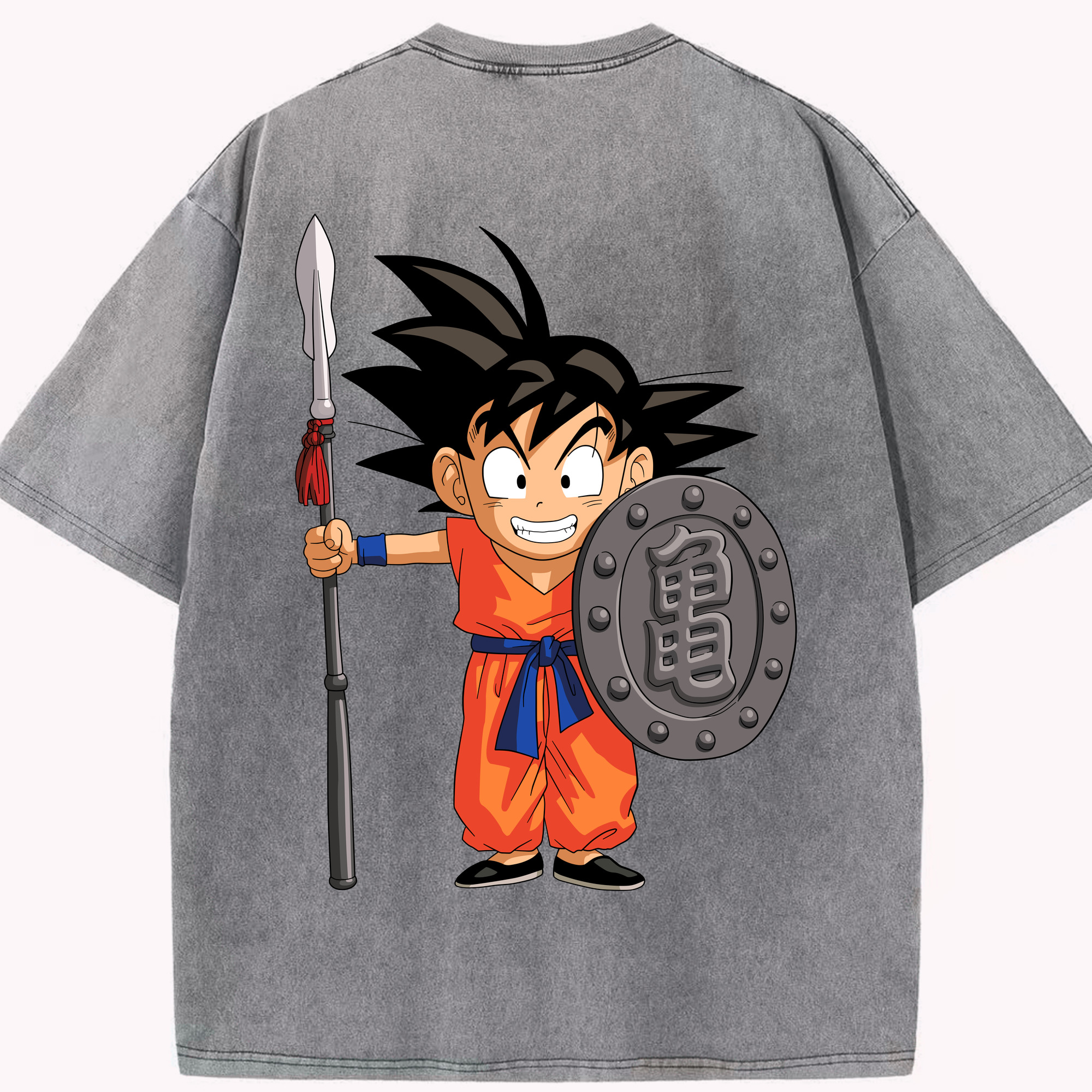 （画像用） ドラゴンボール 孫悟空（そん ごくう）Son Goku カカロット DRAGON BALL Kakarotto 綿100% ヴィンテージ風 半袖Tシャツ（背面プリント）