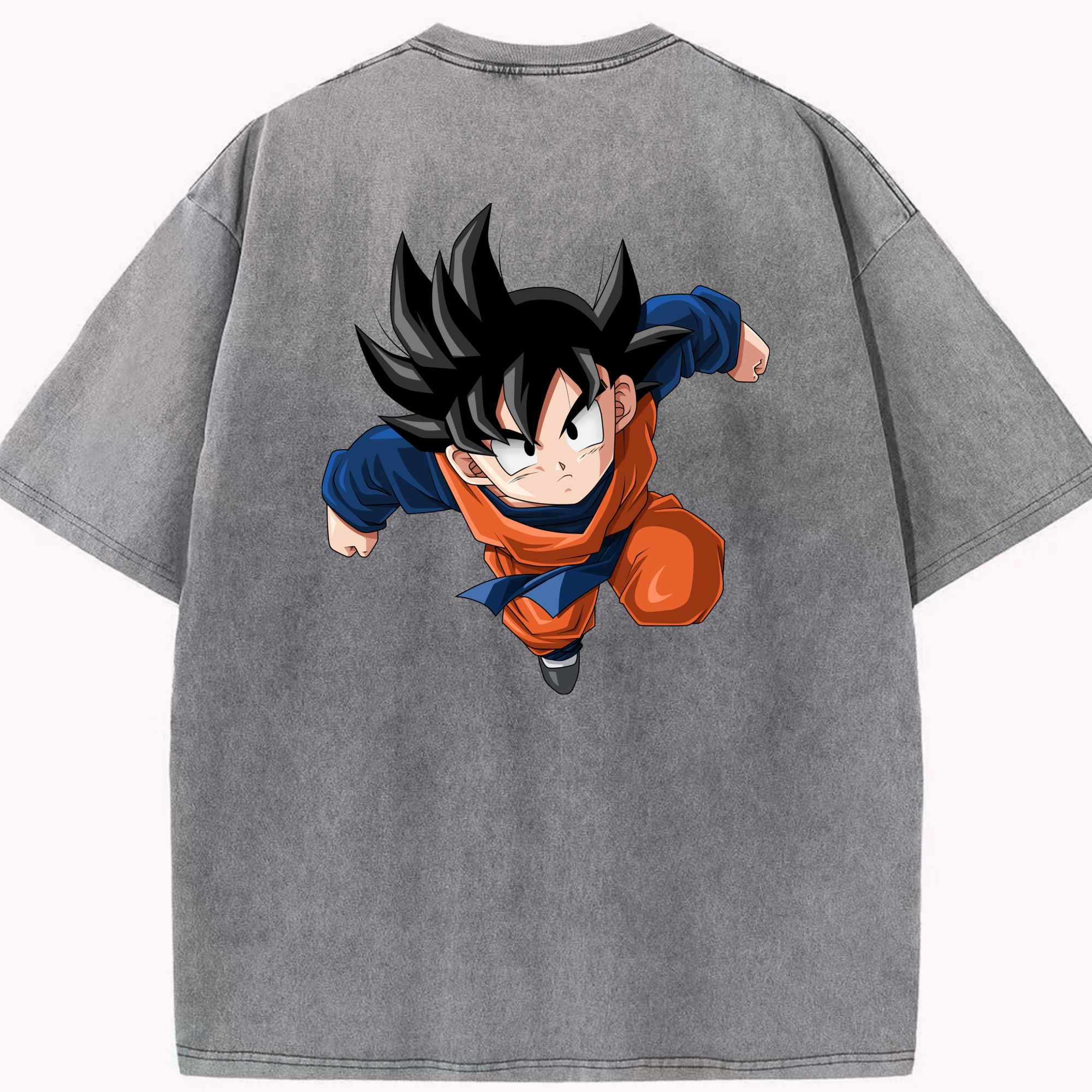 （画像用） ドラゴンボール 孫悟空（そん ごくう）Son Goku カカロット DRAGON BALL Kakarotto 綿100% ヴィンテージ風 半袖Tシャツ（背面プリント）