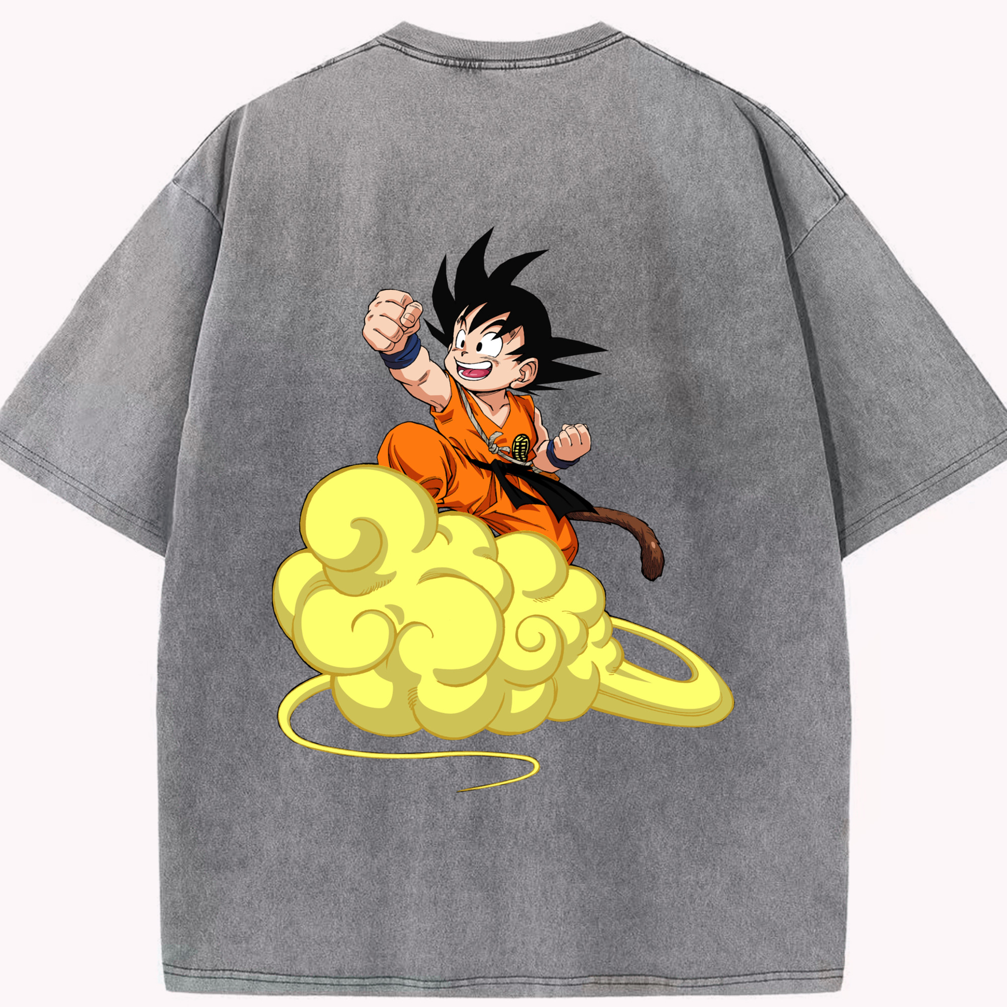 （画像用） ドラゴンボール 孫悟空（そん ごくう）Son Goku カカロット DRAGON BALL Kakarotto 綿100% ヴィンテージ風 半袖Tシャツ（背面プリント）