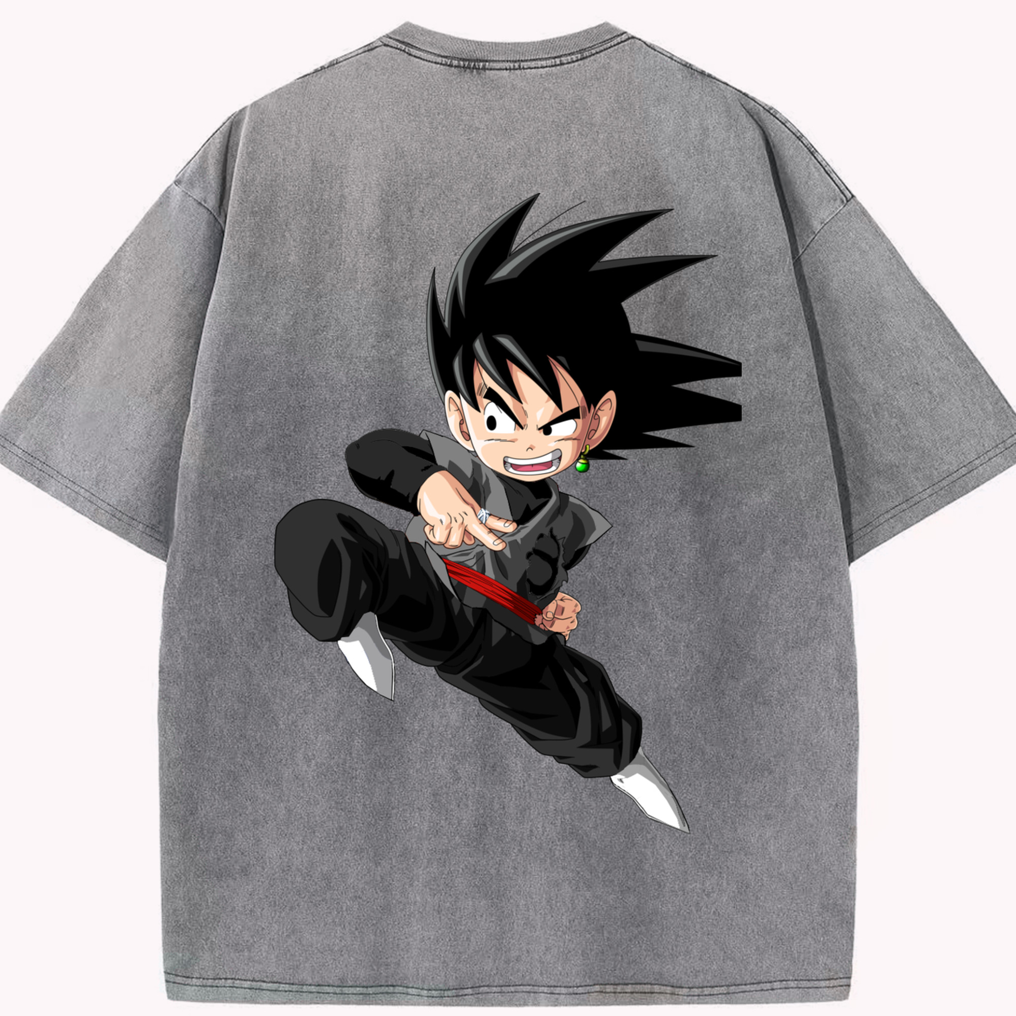 （画像用） ドラゴンボール 孫悟空（そん ごくう）Son Goku カカロット DRAGON BALL Kakarotto 綿100% ヴィンテージ風 半袖Tシャツ（背面プリント）
