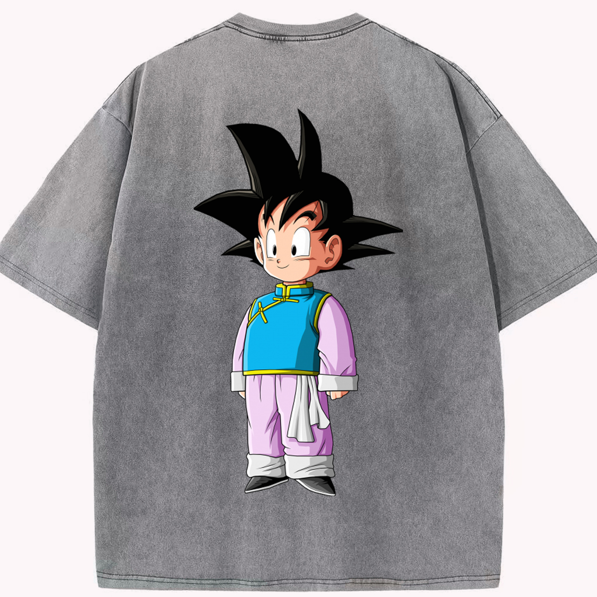 （画像用） ドラゴンボール 孫悟空（そん ごくう）Son Goku カカロット DRAGON BALL Kakarotto 綿100% ヴィンテージ風 半袖Tシャツ（背面プリント）