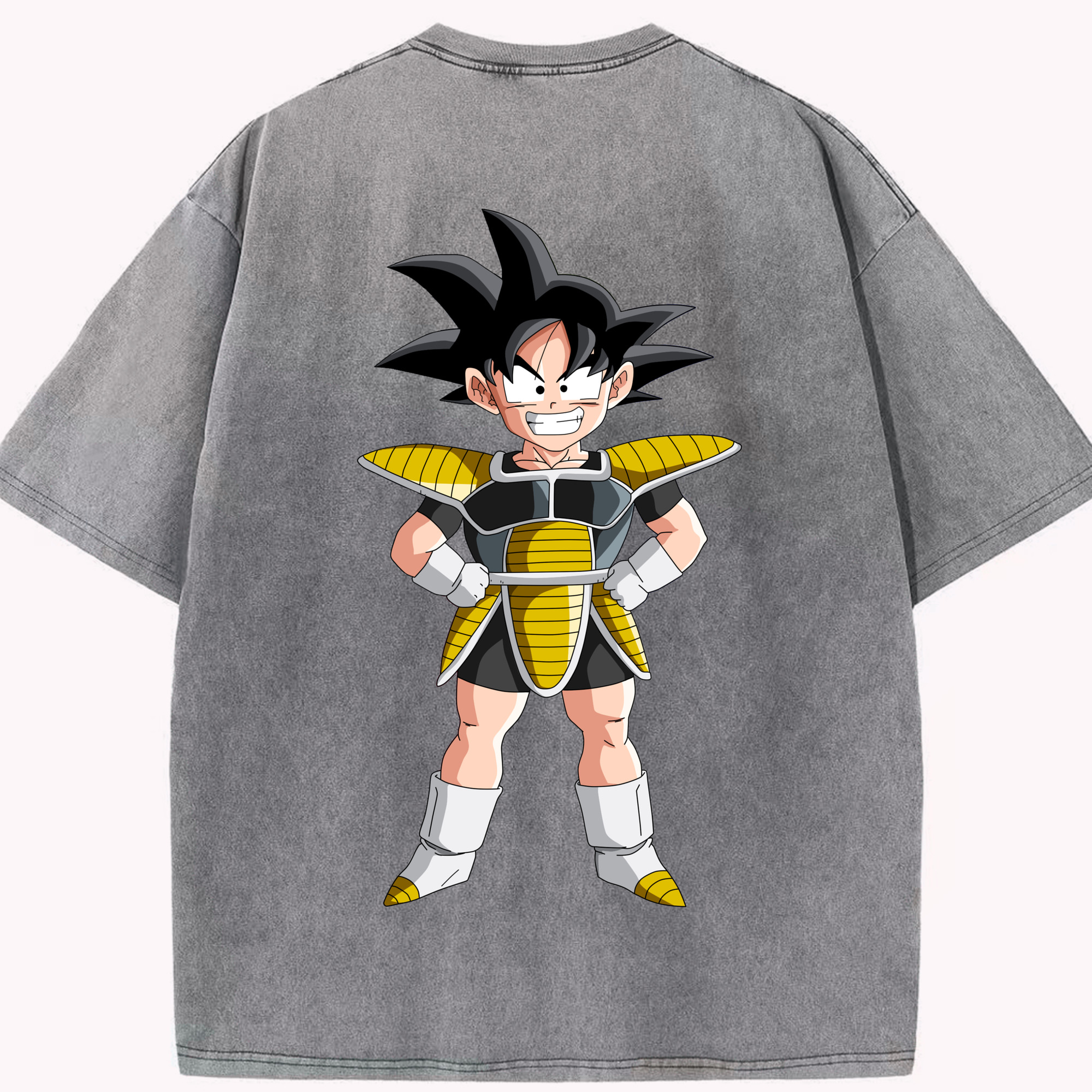 （画像用） ドラゴンボール 孫悟空（そん ごくう）Son Goku カカロット DRAGON BALL Kakarotto 綿100% ヴィンテージ風 半袖Tシャツ（背面プリント）