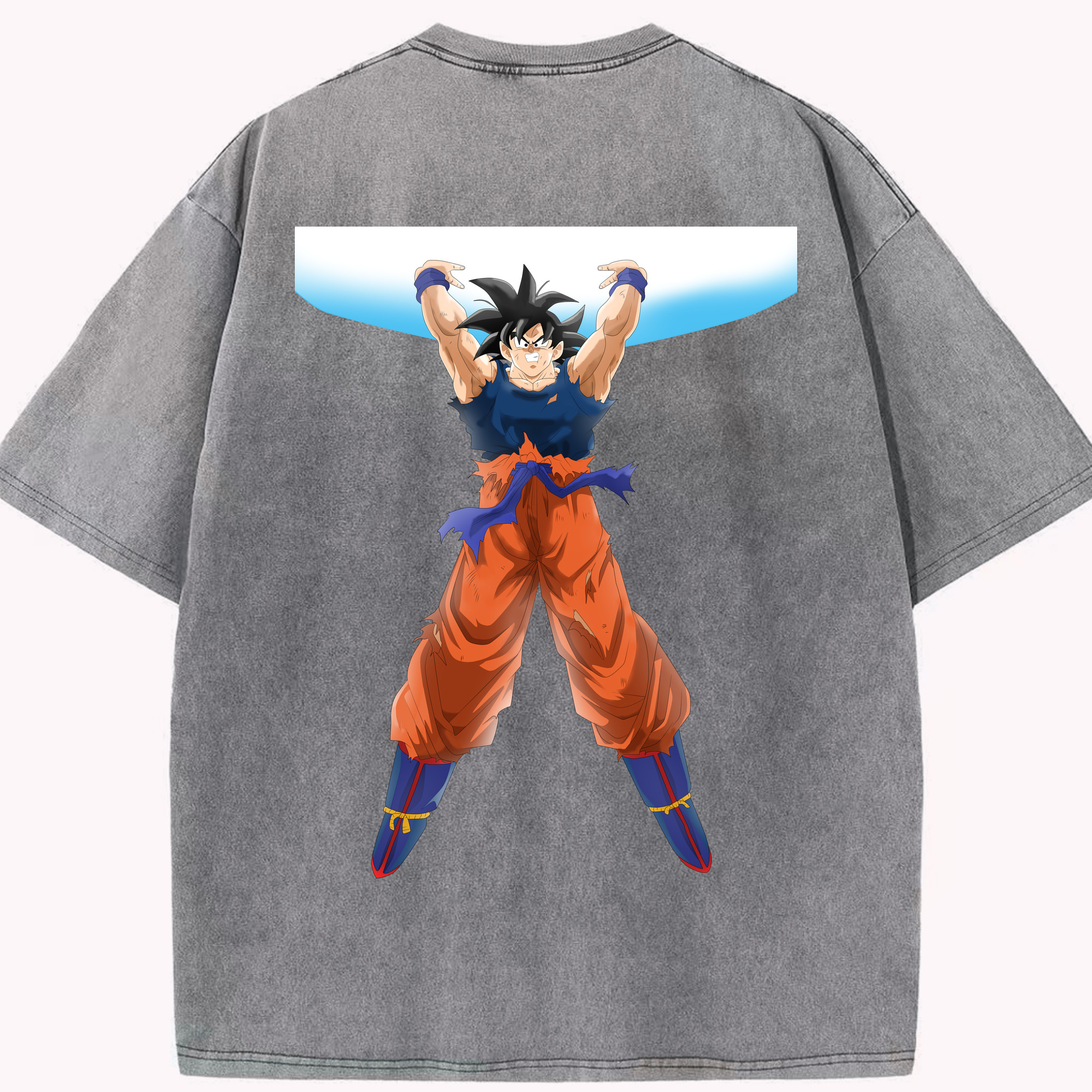 （画像用） ドラゴンボール 孫悟空（そん ごくう）Son Goku カカロット DRAGON BALL Kakarotto 綿100% ヴィンテージ風 半袖Tシャツ（背面プリント）