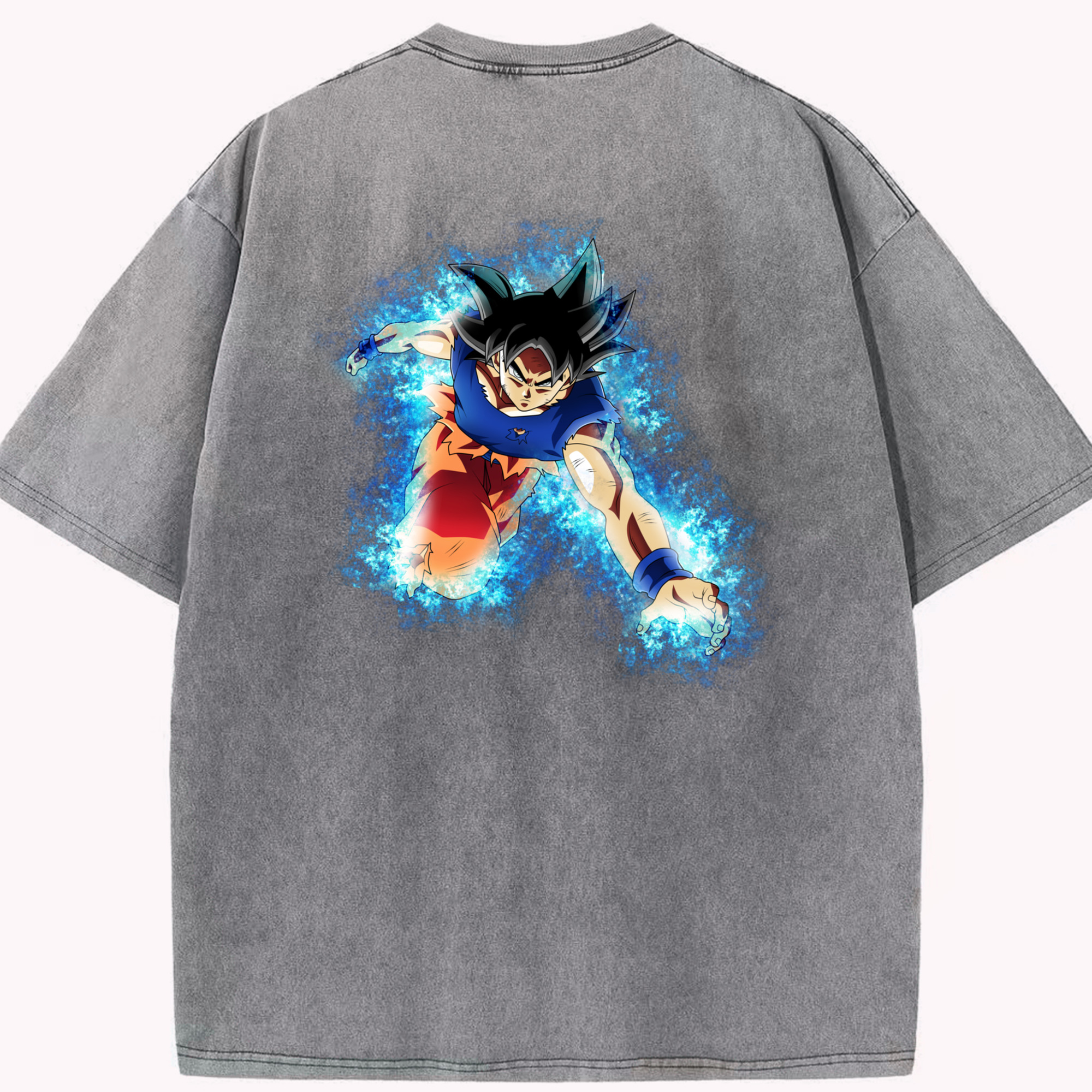 （画像用） ドラゴンボール 孫悟空（そん ごくう）Son Goku カカロット DRAGON BALL Kakarotto 綿100% ヴィンテージ風 半袖Tシャツ（背面プリント）