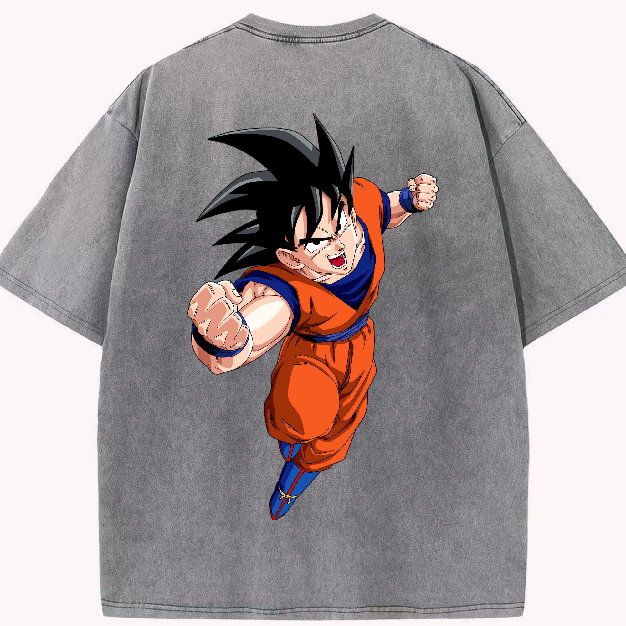 （画像用） ドラゴンボール 孫悟空（そん ごくう）Son Goku カカロット DRAGON BALL Kakarotto 綿100% ヴィンテージ風 半袖Tシャツ（背面プリント）