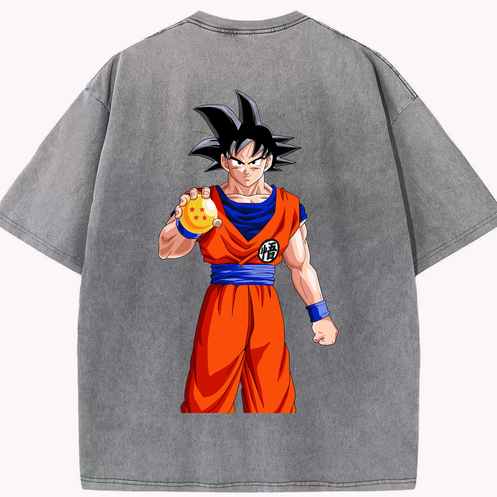 （画像用） ドラゴンボール 孫悟空（そん ごくう）Son Goku カカロット DRAGON BALL Kakarotto 綿100% ヴィンテージ風 半袖Tシャツ（背面プリント）