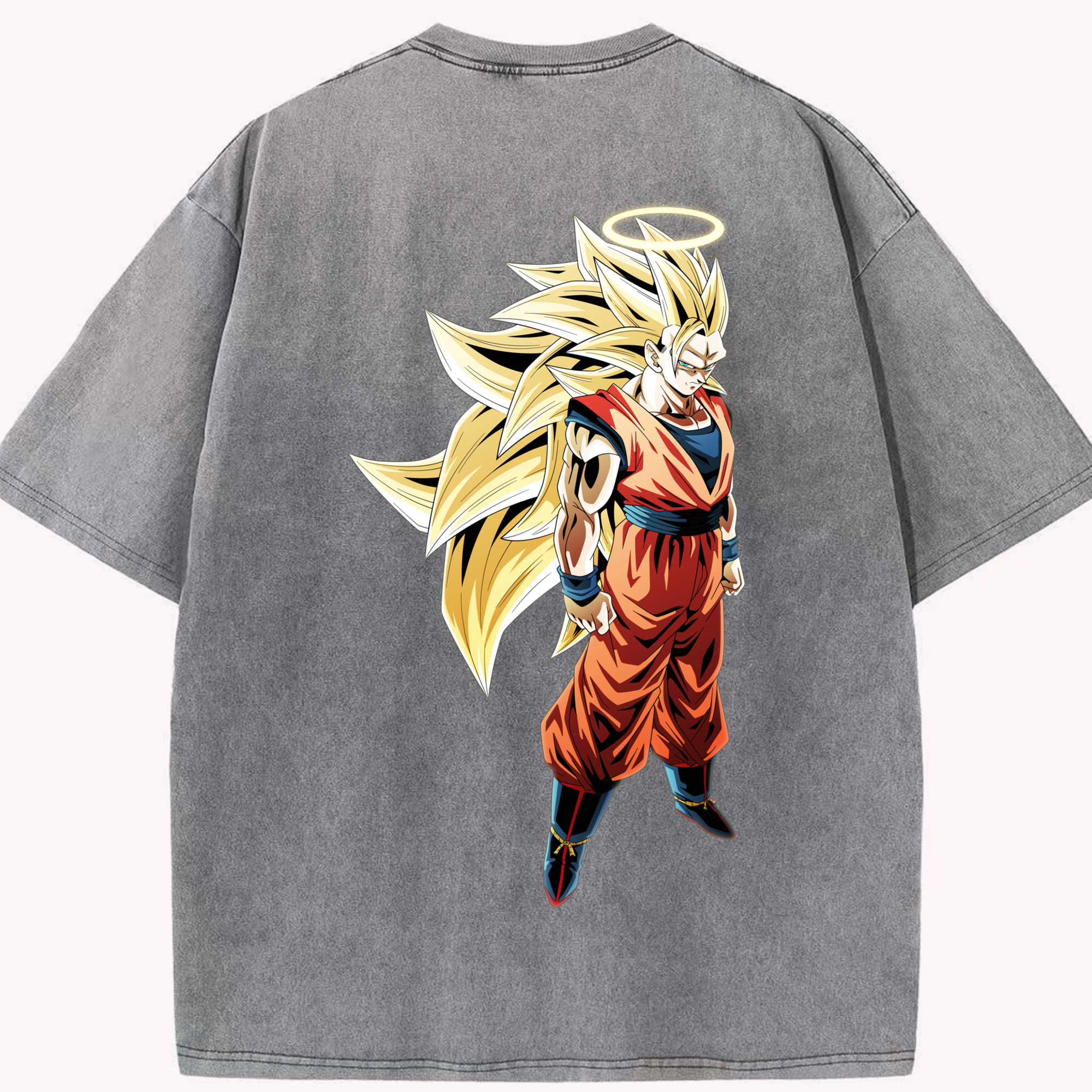 （画像用） ドラゴンボール 孫悟空（そん ごくう）Son Goku カカロット DRAGON BALL Kakarotto 綿100% ヴィンテージ風 半袖Tシャツ（背面プリント）