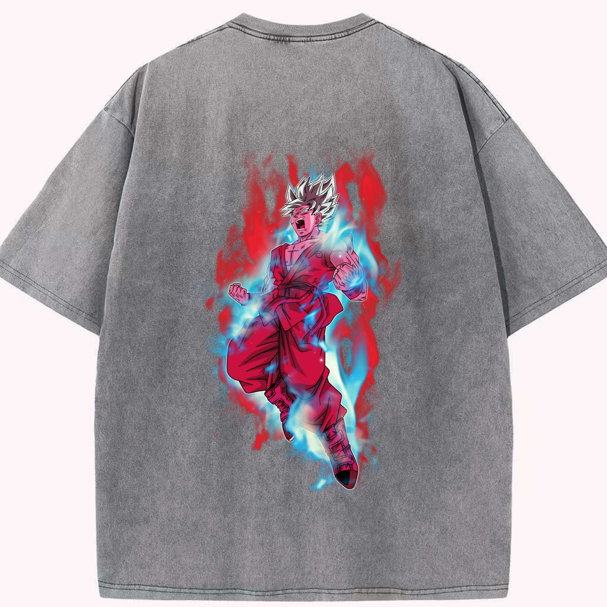 （画像用） ドラゴンボール 孫悟空（そん ごくう）Son Goku カカロット DRAGON BALL Kakarotto 綿100% ヴィンテージ風 半袖Tシャツ（背面プリント）