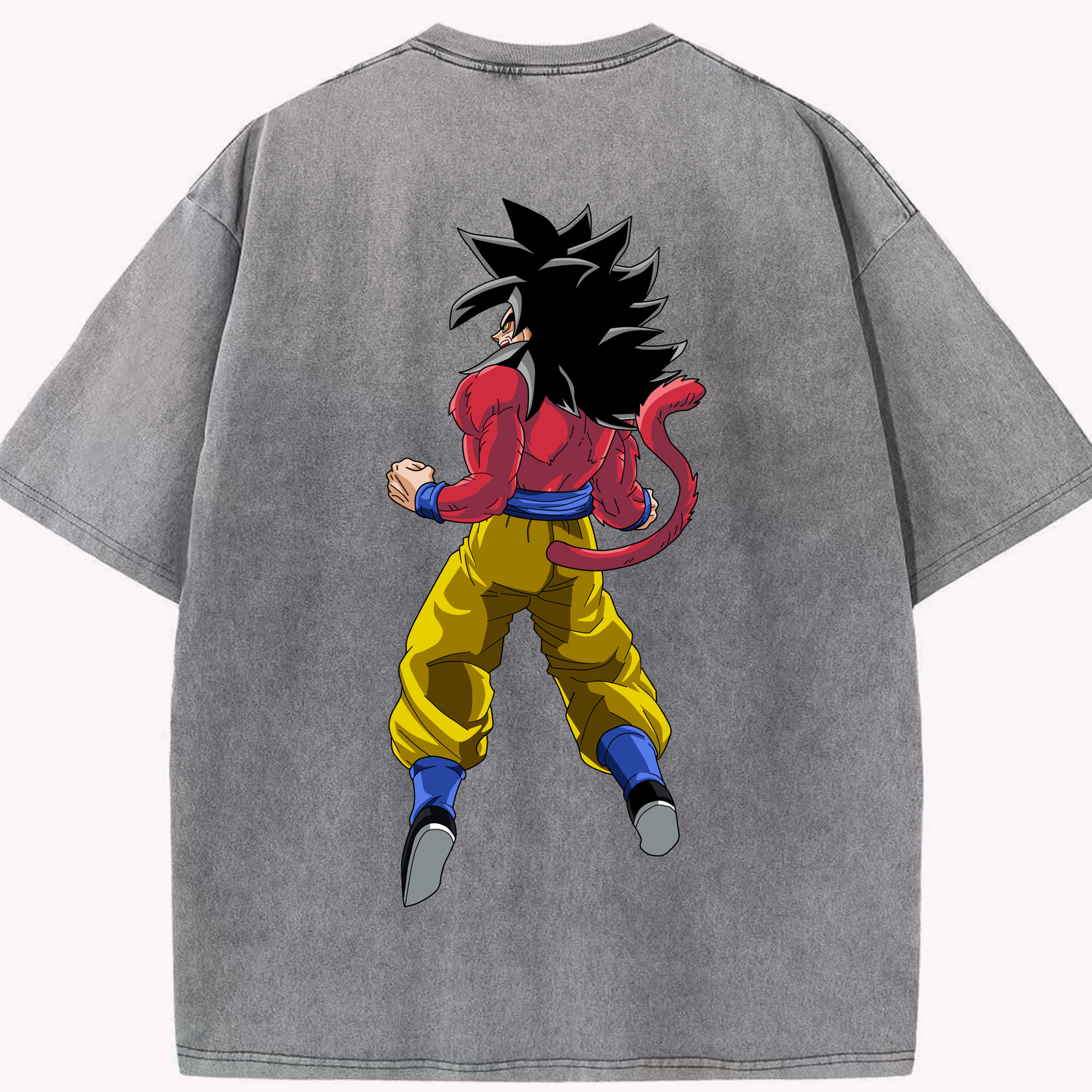 （画像用） ドラゴンボール 孫悟空（そん ごくう）Son Goku カカロット DRAGON BALL Kakarotto 綿100% ヴィンテージ風 半袖Tシャツ（背面プリント）