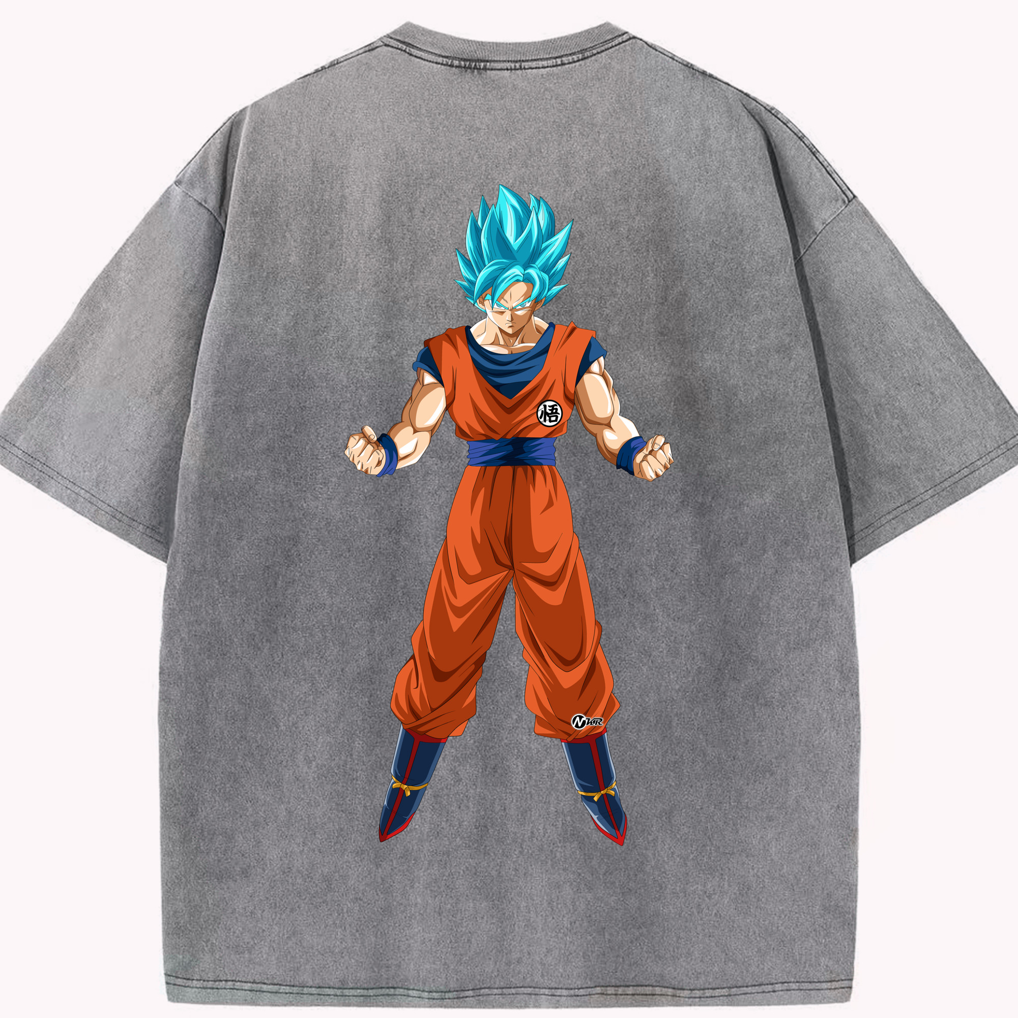 （画像用） ドラゴンボール 孫悟空（そん ごくう）Son Goku カカロット DRAGON BALL Kakarotto 綿100% ヴィンテージ風 半袖Tシャツ（背面プリント）