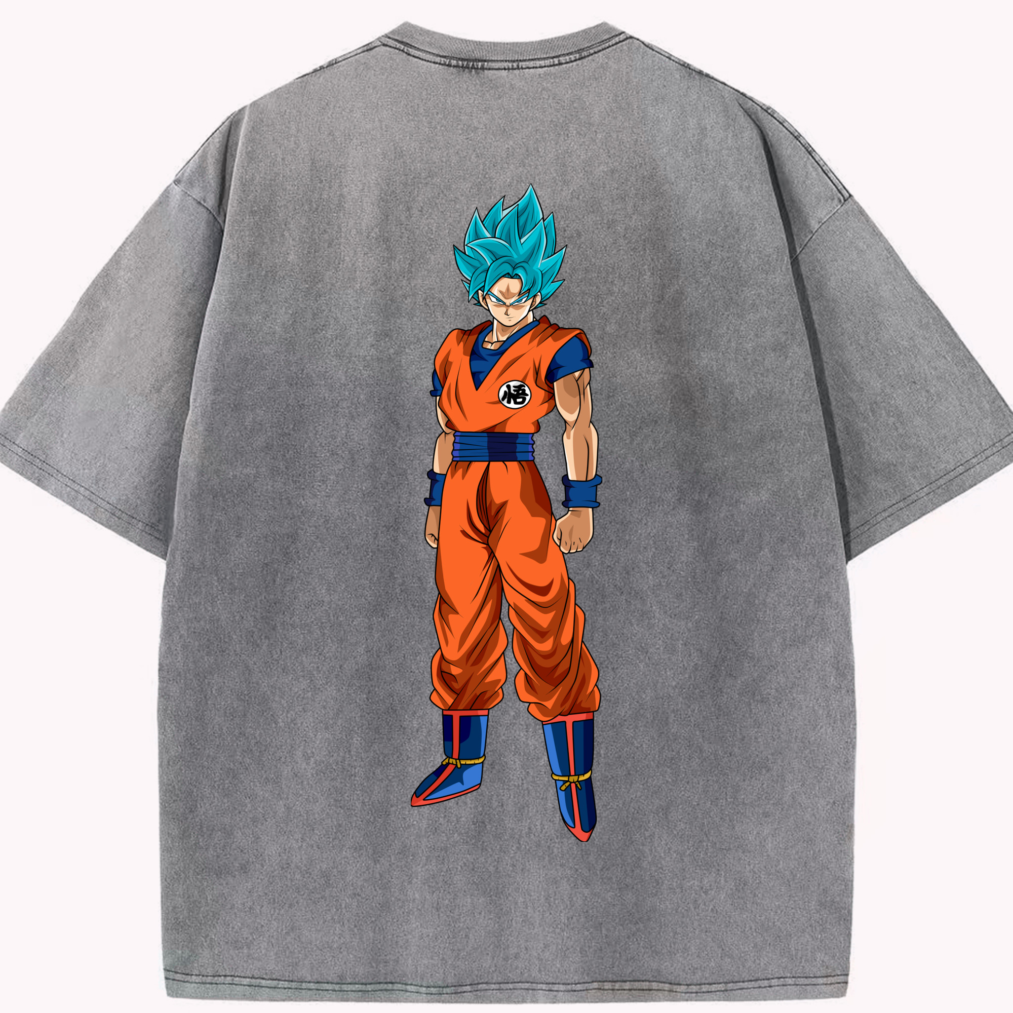 （画像用） ドラゴンボール 孫悟空（そん ごくう）Son Goku カカロット DRAGON BALL Kakarotto 綿100% ヴィンテージ風 半袖Tシャツ（背面プリント）