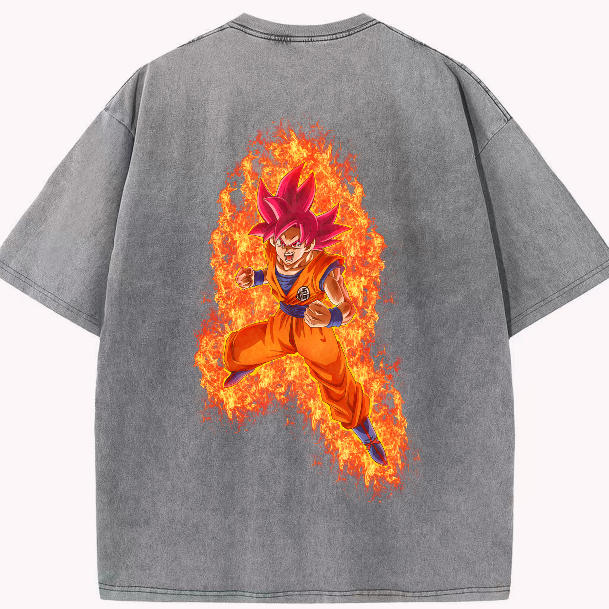 （画像用） ドラゴンボール 孫悟空（そん ごくう）Son Goku カカロット DRAGON BALL Kakarotto 綿100% ヴィンテージ風 半袖Tシャツ（背面プリント）