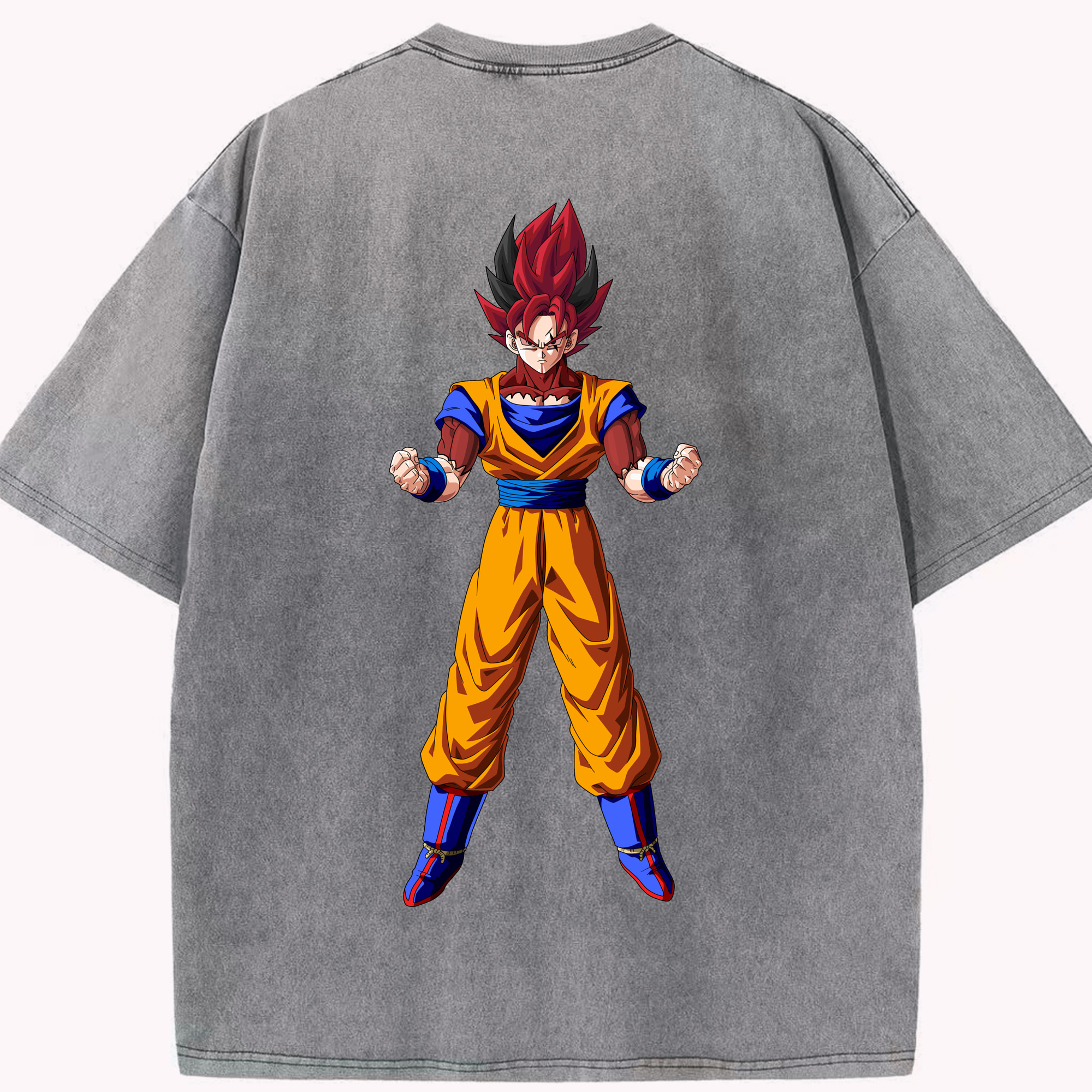 （画像用） ドラゴンボール 孫悟空（そん ごくう）Son Goku カカロット DRAGON BALL Kakarotto 綿100% ヴィンテージ風 半袖Tシャツ（背面プリント）