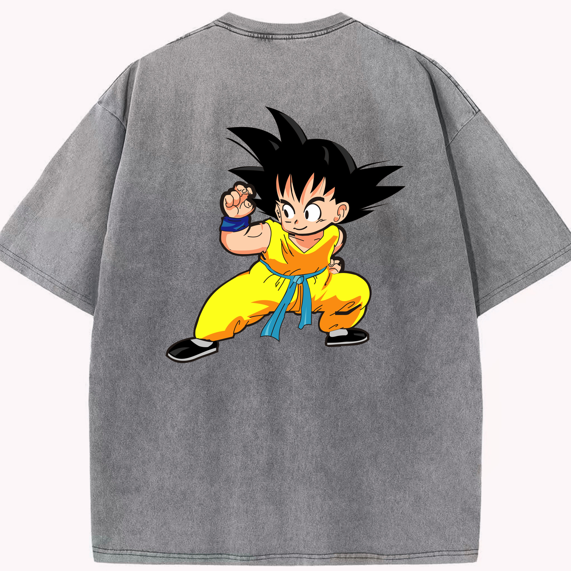 （画像用） ドラゴンボール 孫悟空（そん ごくう）Son Goku カカロット DRAGON BALL Kakarotto 綿100% ヴィンテージ風 半袖Tシャツ（背面プリント）