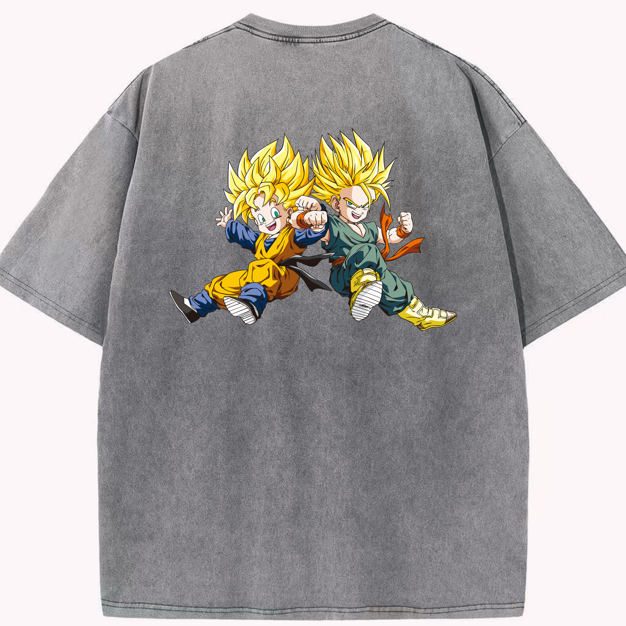 （画像用） ドラゴンボール 孫悟空（そん ごくう）Son Goku カカロット DRAGON BALL Kakarotto 綿100% ヴィンテージ風 半袖Tシャツ（背面プリント）