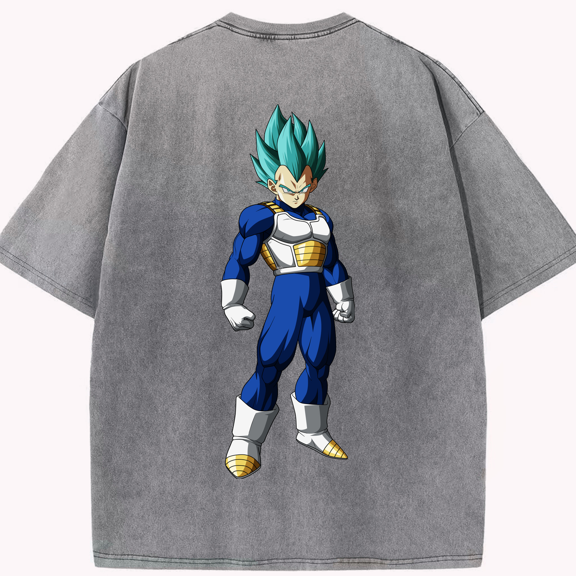 （画像用） ドラゴンボール ベジータ四世（Bejīta Yonsei）DRAGON BALL Vegeta IV 綿100% ヴィンテージ風 半袖Tシャツ（背面プリント）