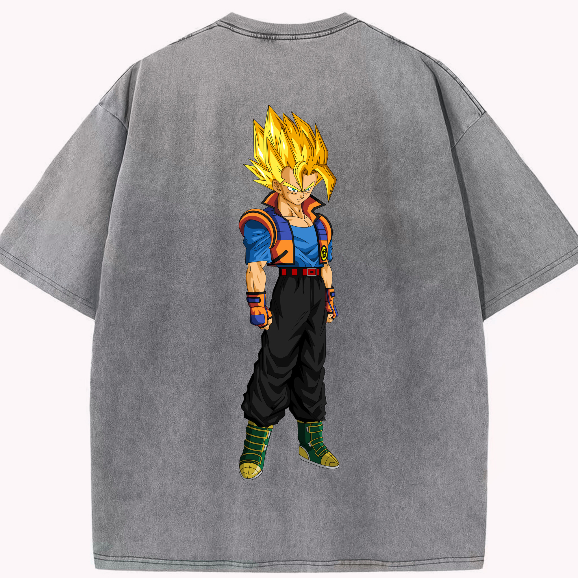 （画像用） ドラゴンボール ベジータ四世（Bejīta Yonsei）DRAGON BALL Vegeta IV 綿100% ヴィンテージ風 半袖Tシャツ（背面プリント）