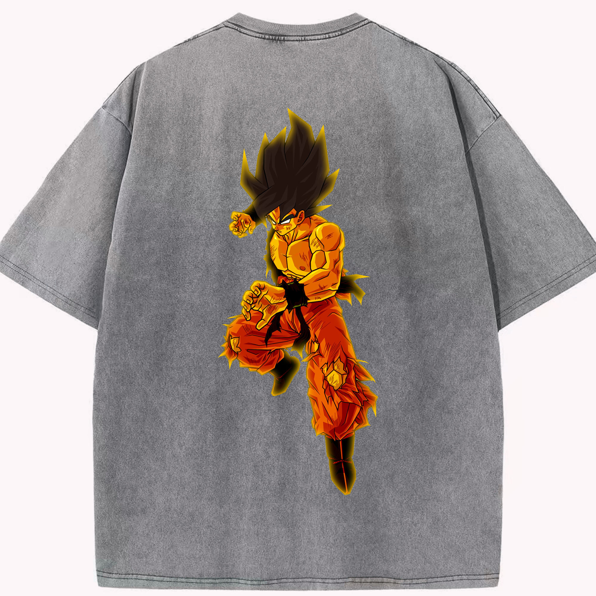 （画像用） ドラゴンボール 孫 悟飯（そんごはん）DRAGON BALL Son Gohan 綿100% ヴィンテージ風 半袖Tシャツ（背面プリント）