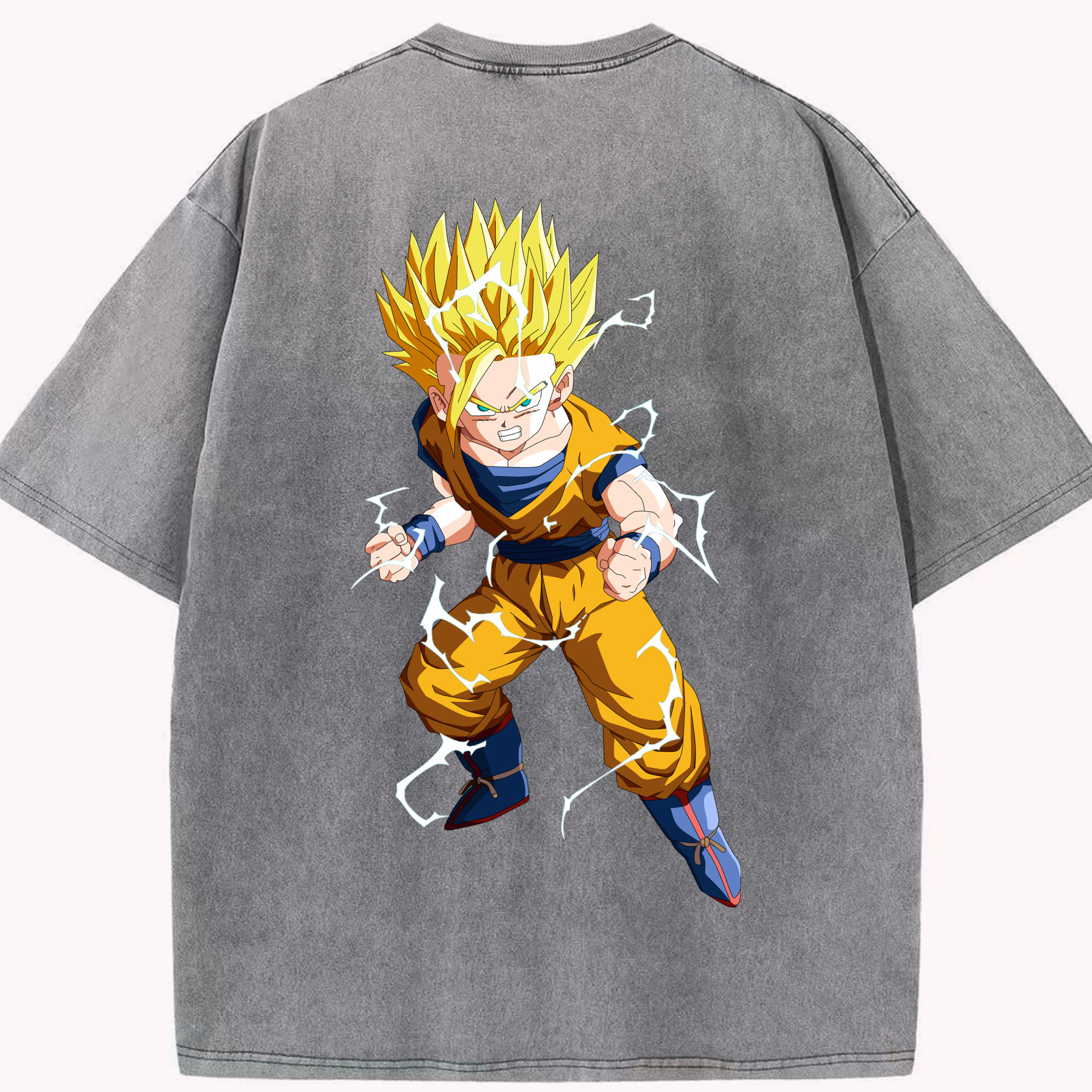 （画像用） ドラゴンボール 孫 悟飯（そんごはん）DRAGON BALL Son Gohan 綿100% ヴィンテージ風 半袖Tシャツ（背面プリント）