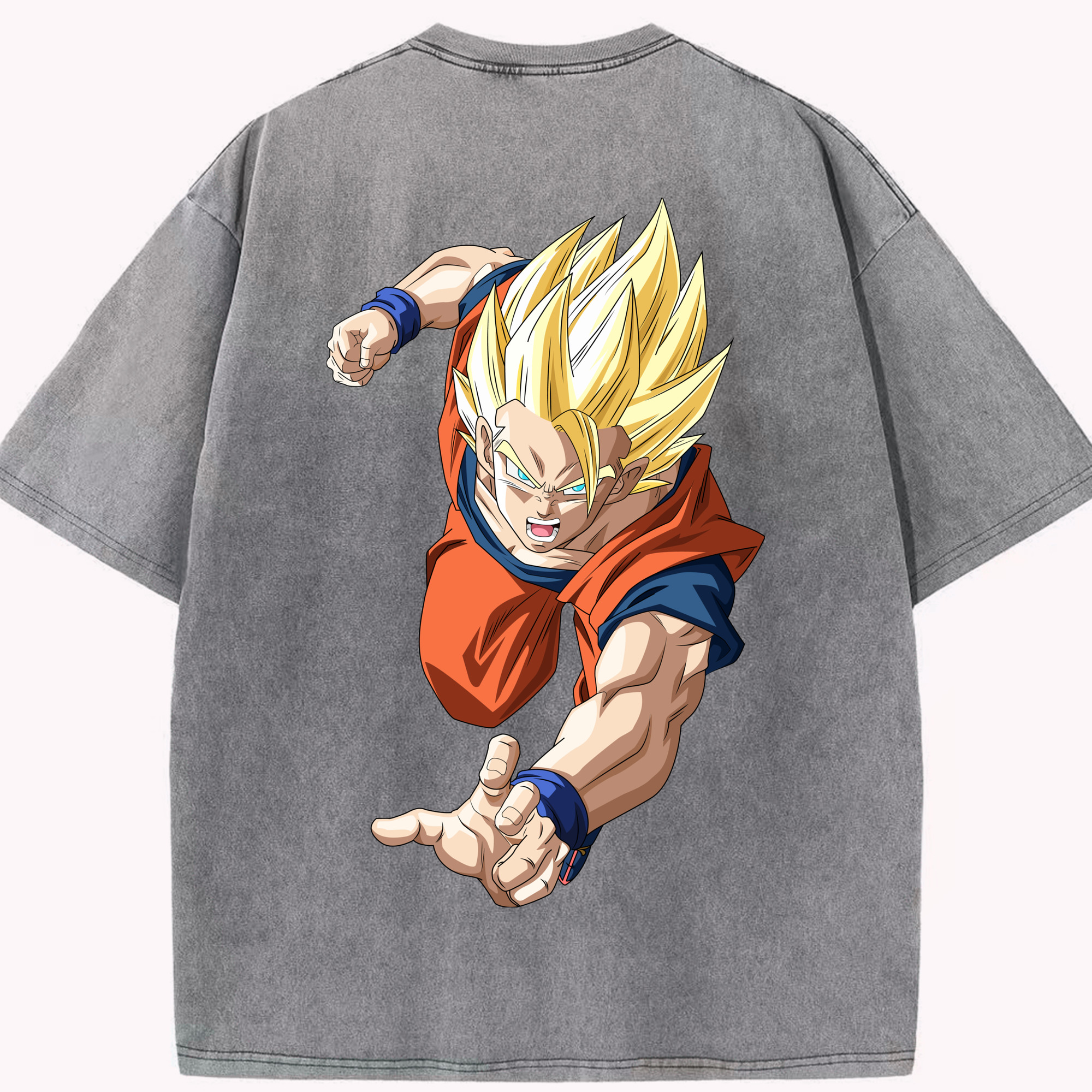 （画像用） ドラゴンボール 孫 悟飯（そんごはん）DRAGON BALL Son Gohan 綿100% ヴィンテージ風 半袖Tシャツ（背面プリント）