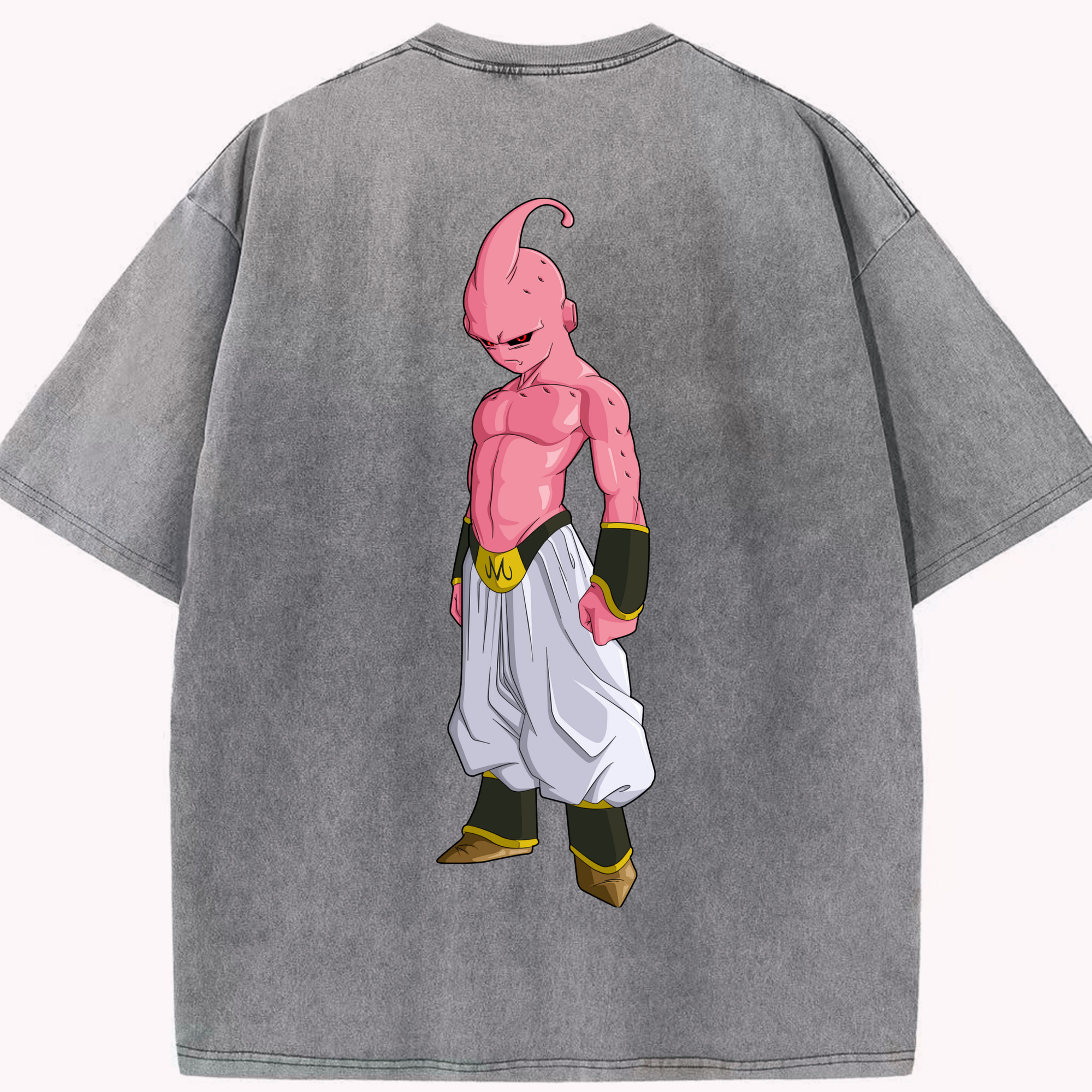 （画像用） ドラゴンボール 魔人ブウ DRAGON BALL Majin Buu 綿100% ヴィンテージ風 半袖Tシャツ（背面プリント）
