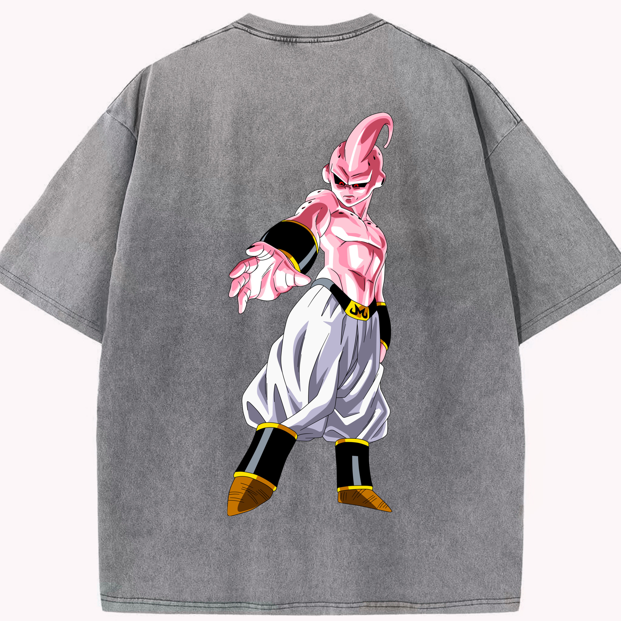 （画像用） ドラゴンボール 魔人ブウ DRAGON BALL Majin Buu 綿100% ヴィンテージ風 半袖Tシャツ（背面プリント）