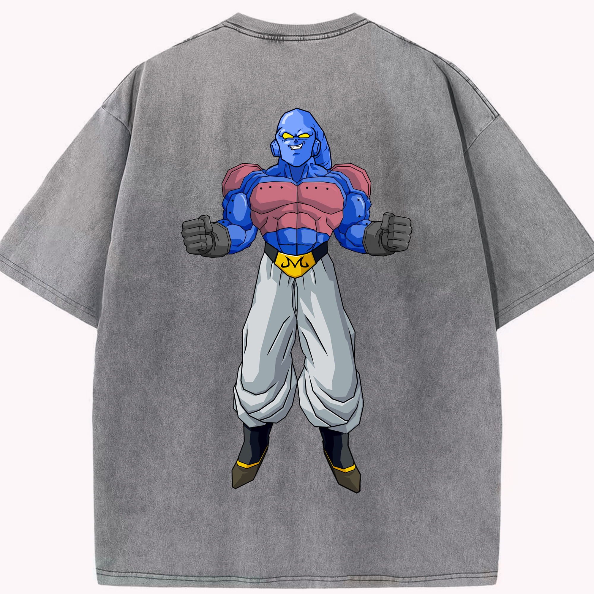 （画像用） ドラゴンボール 魔人ブウ DRAGON BALL Majin Buu 綿100% ヴィンテージ風 半袖Tシャツ（背面プリント）