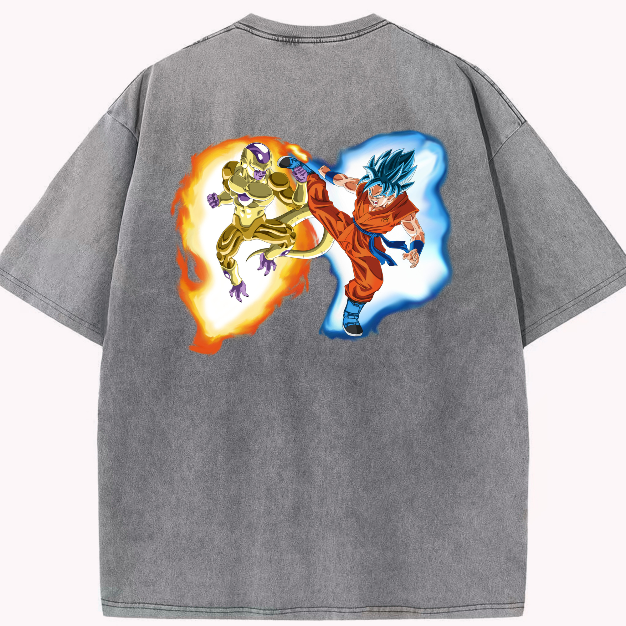 （画像用） ドラゴンボール フリーザ DRAGON BALL Frieza 綿100% ヴィンテージ風 半袖Tシャツ（背面プリント）