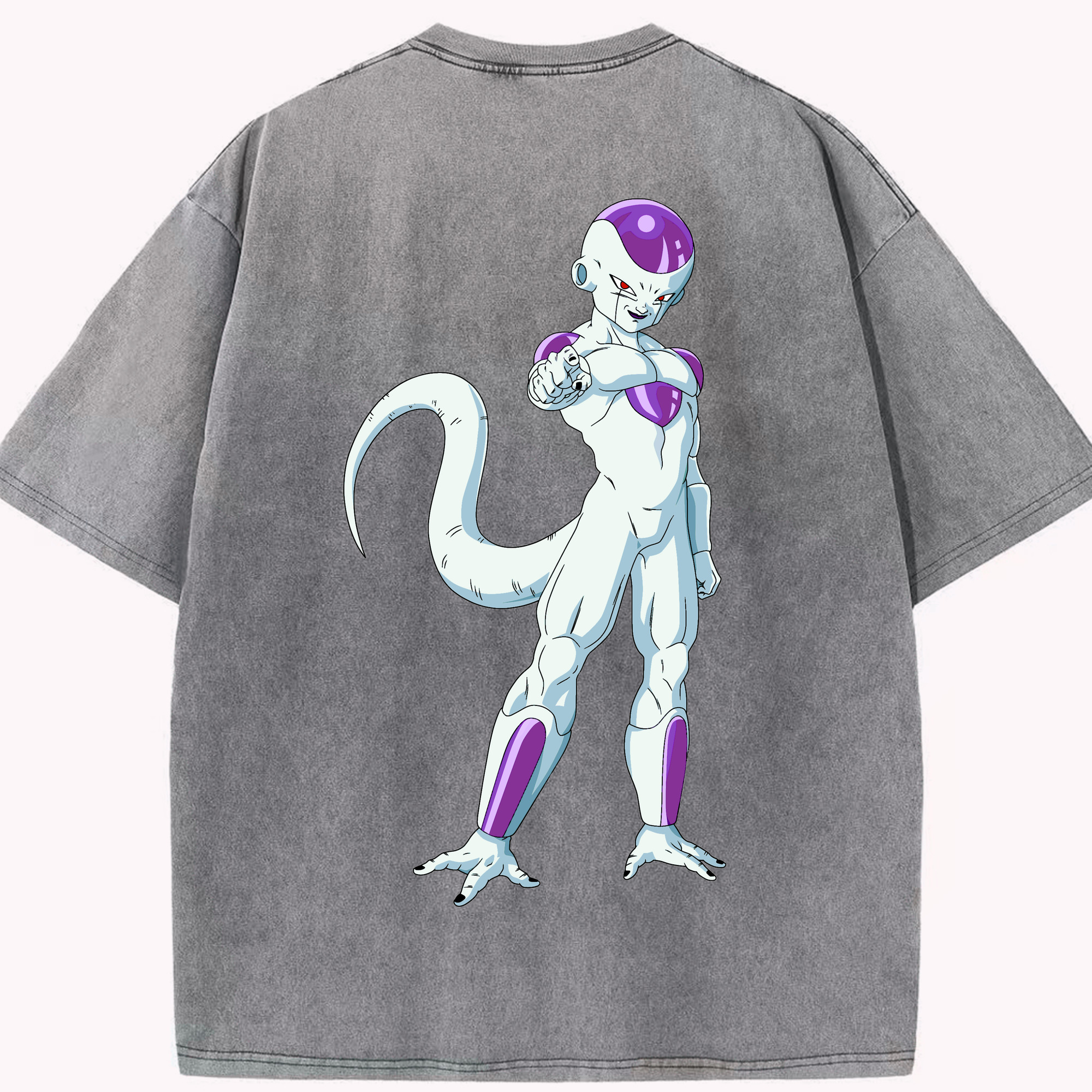 （画像用） ドラゴンボール フリーザ DRAGON BALL Frieza 綿100% ヴィンテージ風 半袖Tシャツ（背面プリント）