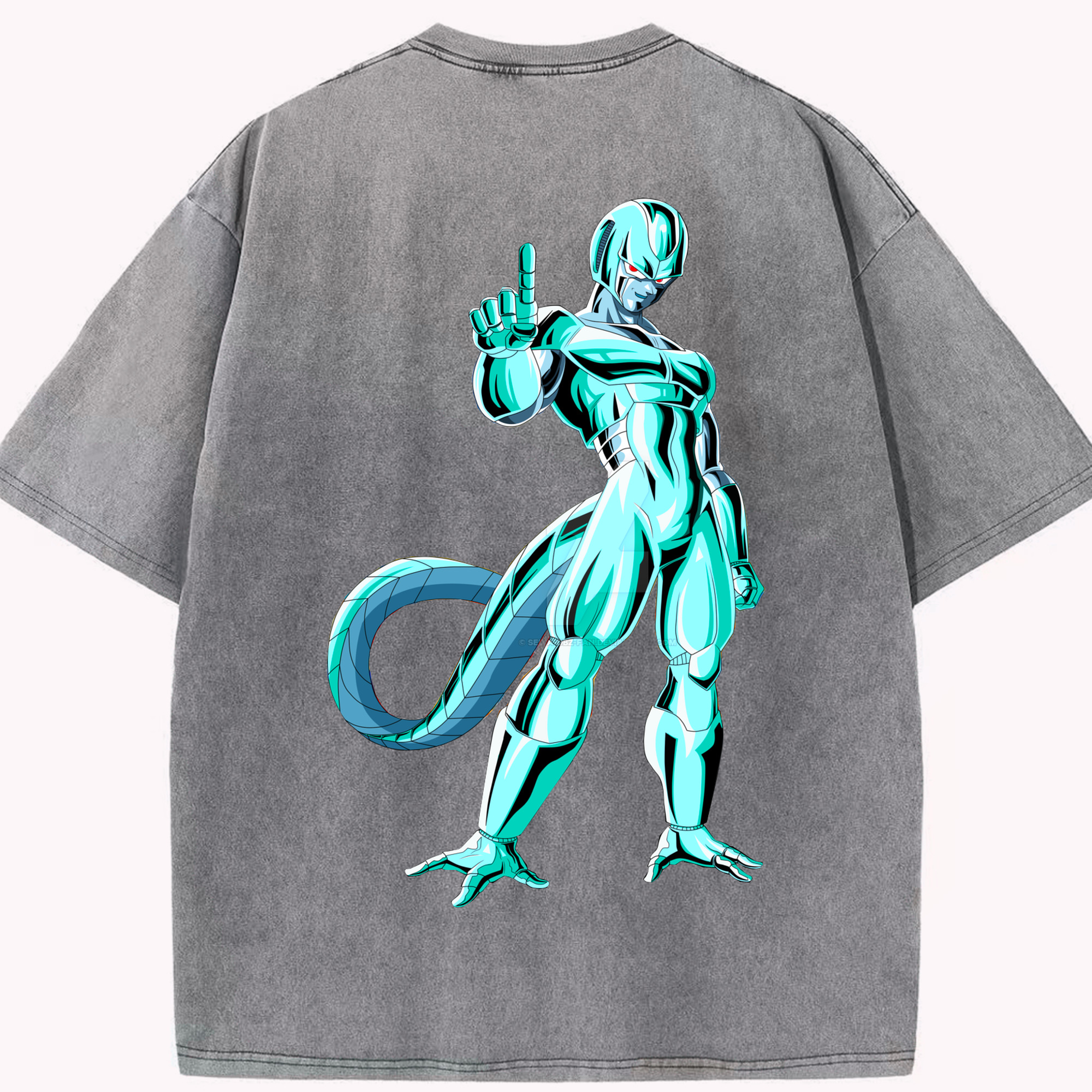 （画像用） ドラゴンボール クウラ DRAGON BALL Cooler Coora 綿100% ヴィンテージ風 半袖Tシャツ（背面プリント）