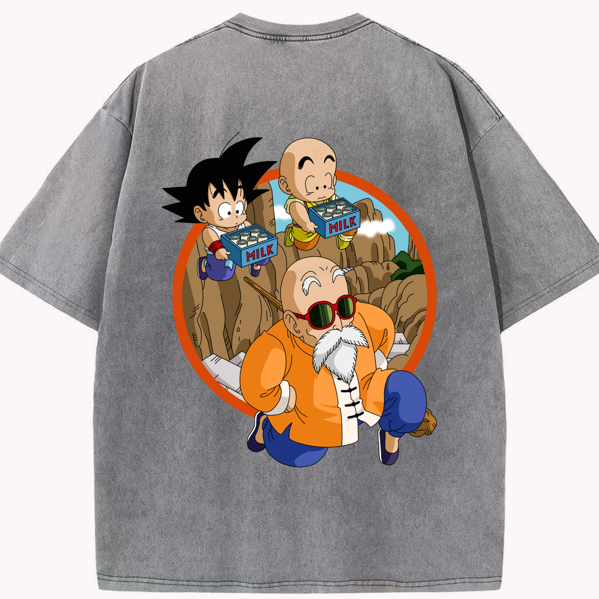 （画像用） ドラゴンボール 亀仙人（かめせんにん） DRAGON BALL Master Roshi Kame Sennin 綿100% ヴィンテージ風 半袖Tシャツ（背面プリント）