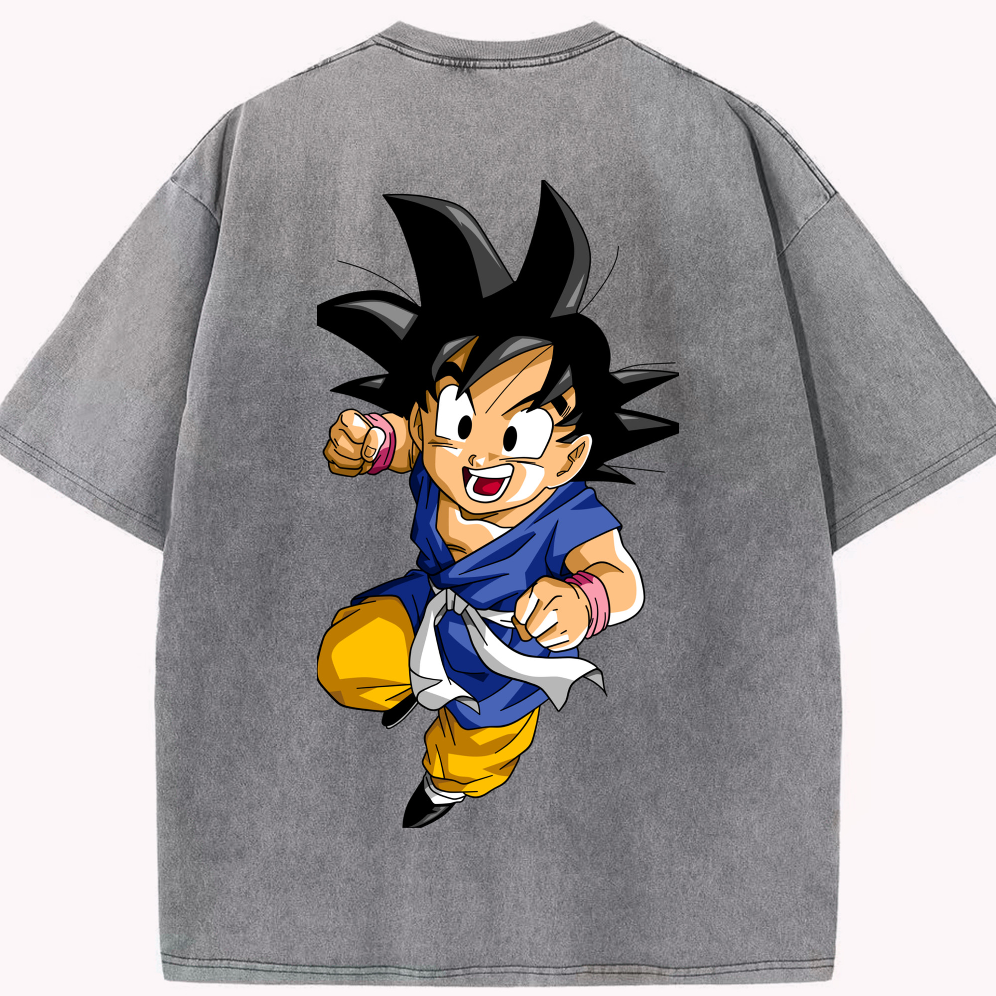 （画像用） ドラゴンボール 孫悟天 そん ごてん DRAGON BALL Son Goten 綿100% ヴィンテージ風 半袖Tシャツ（背面プリント）