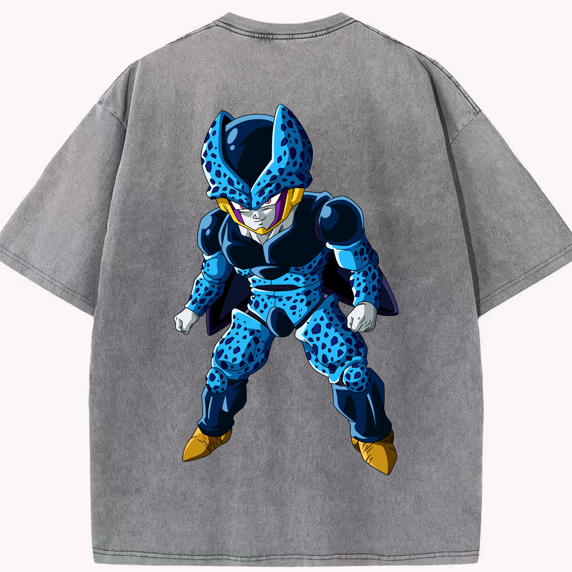 （画像用） ドラゴンボール セル DRAGON BALL Cell 綿100% ヴィンテージ風 半袖Tシャツ（背面プリント）