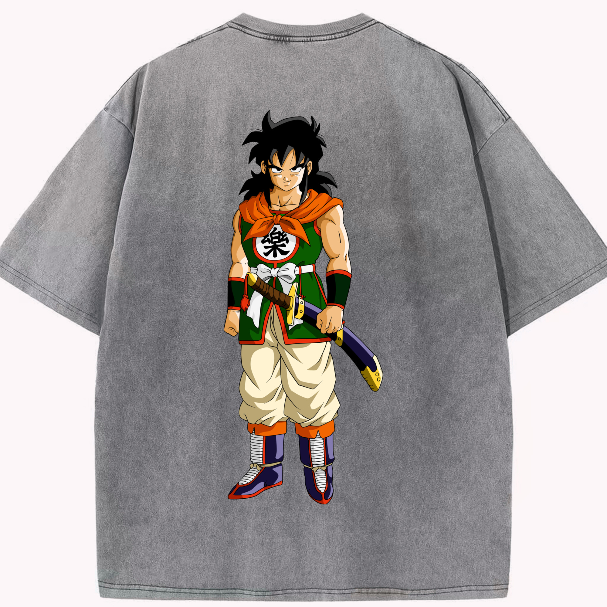 （画像用） ドラゴンボール ヤムチャ DRAGON BALL Yamcha 綿100% ヴィンテージ風 半袖Tシャツ（背面プリント）