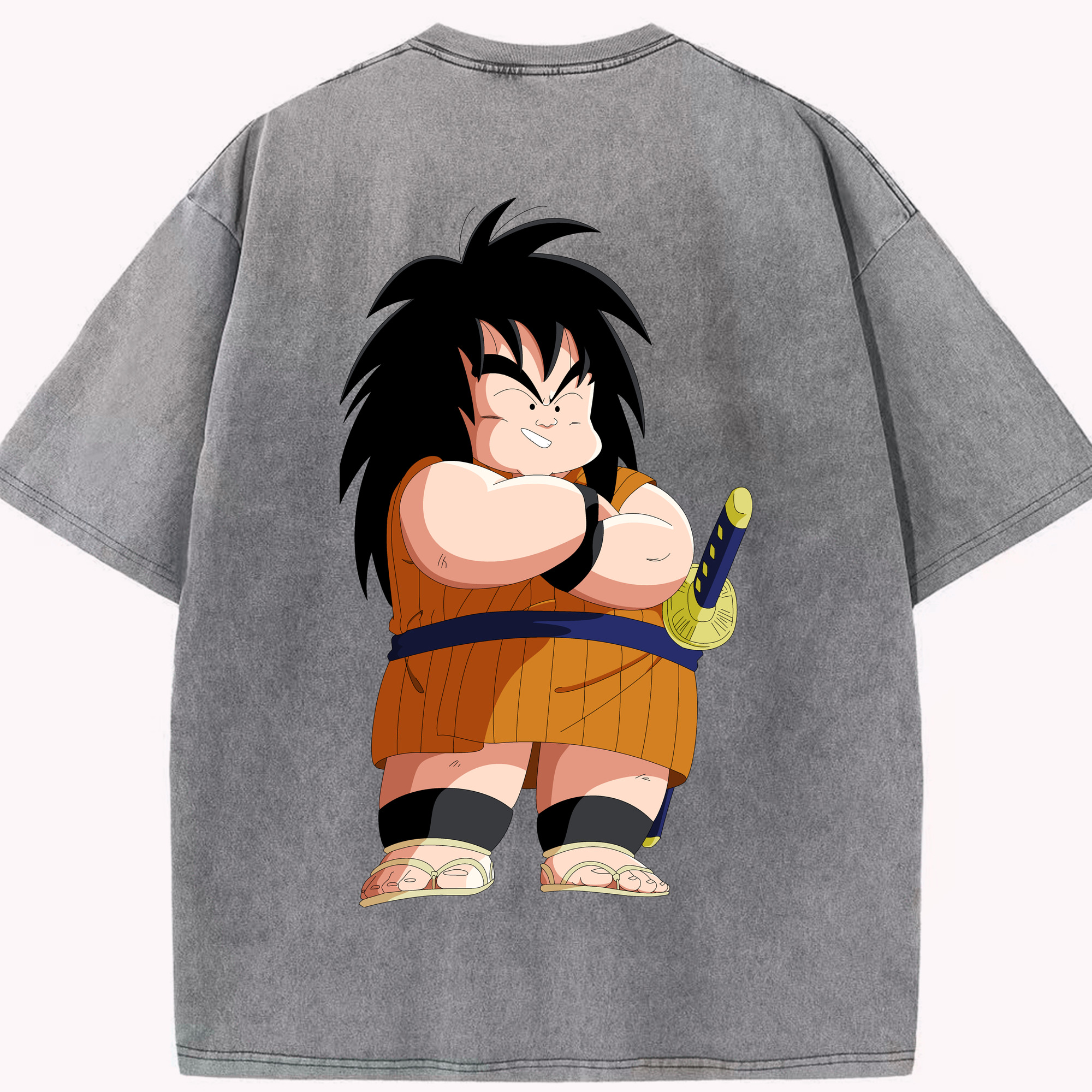 （画像用） ドラゴンボール やじろべえ DRAGON BALL Yajirobe 綿100% ヴィンテージ風 半袖Tシャツ（背面プリント）